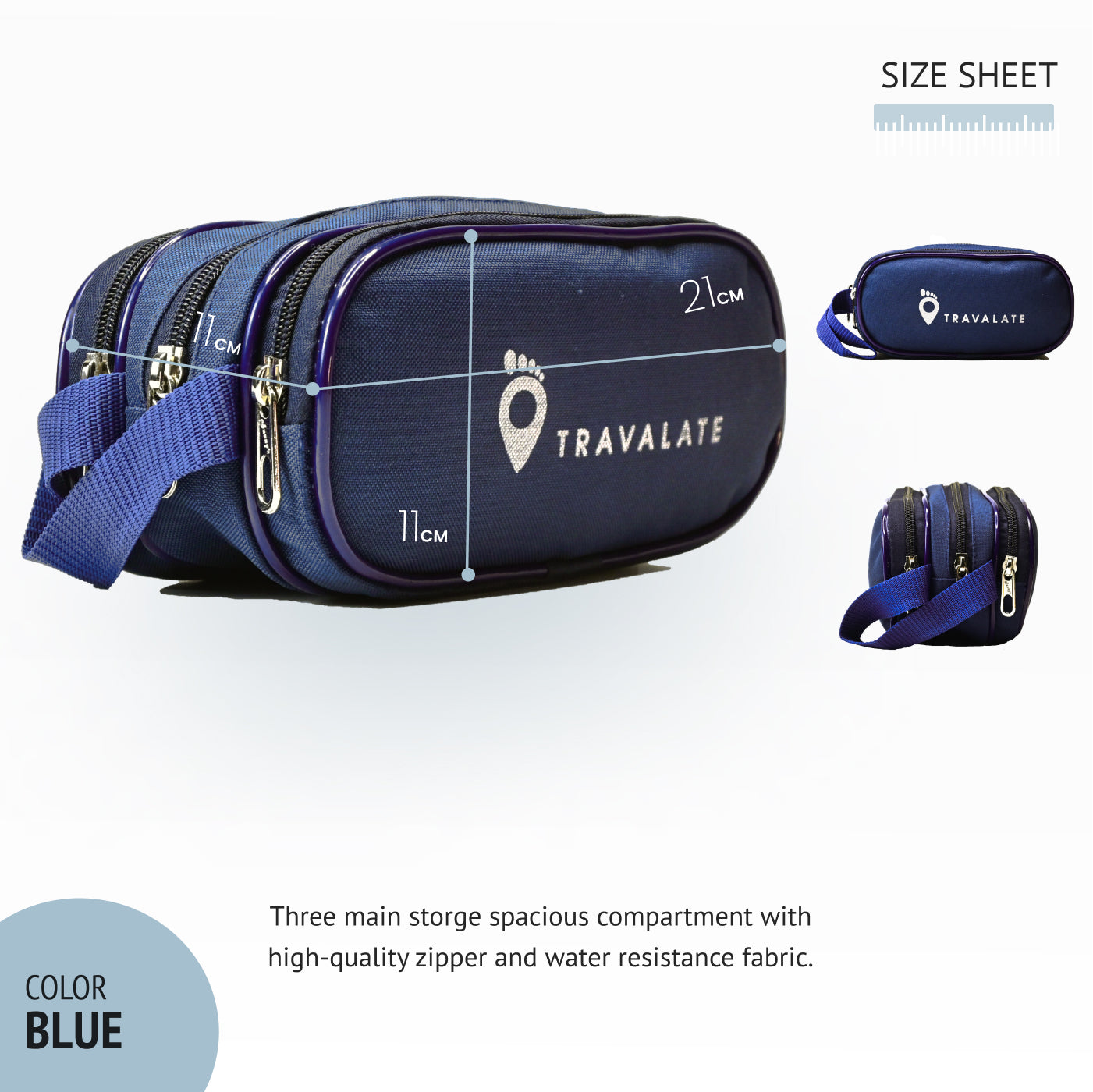 TripVault Toiletry Kit Bag | Blue