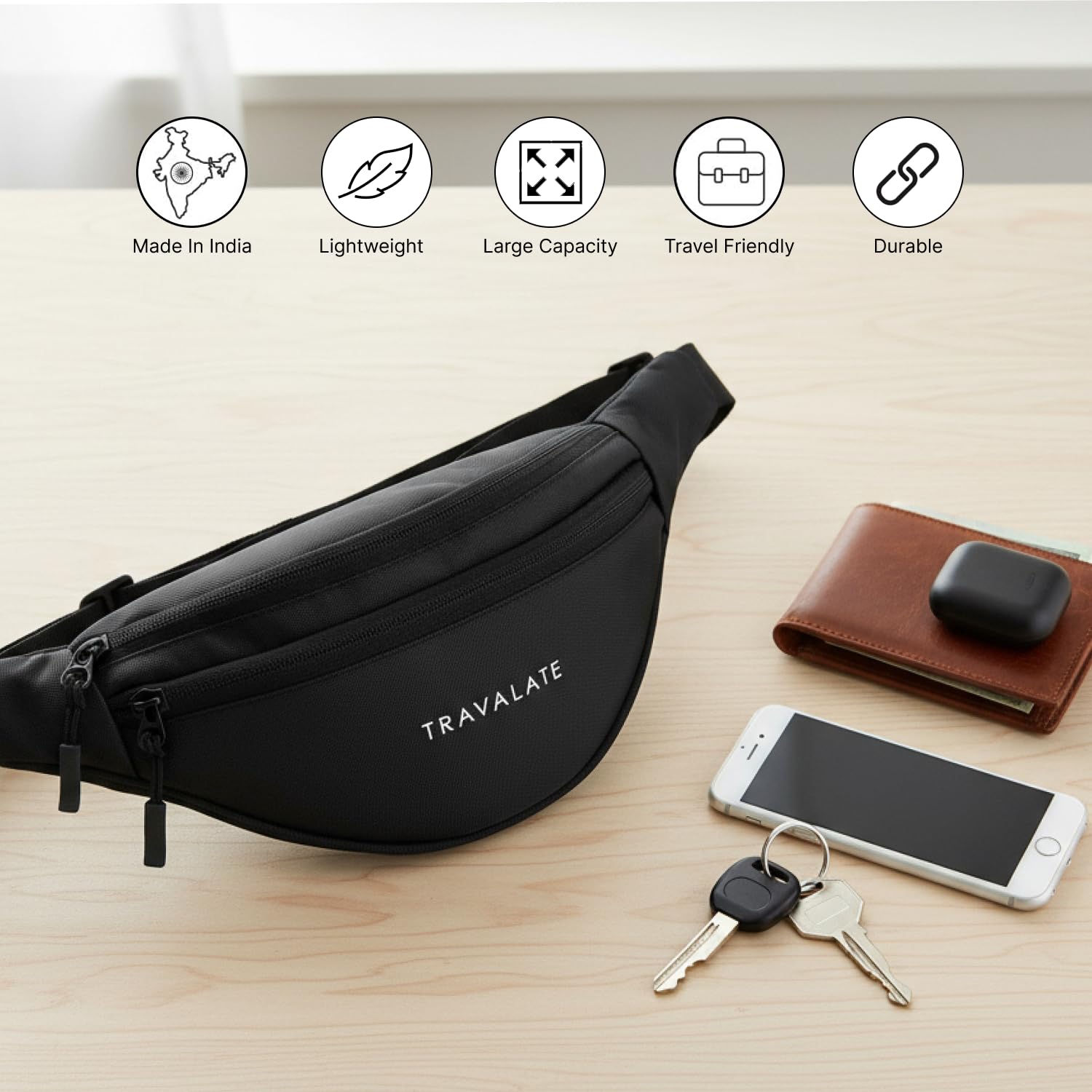 Sporty Waist Bag | Black