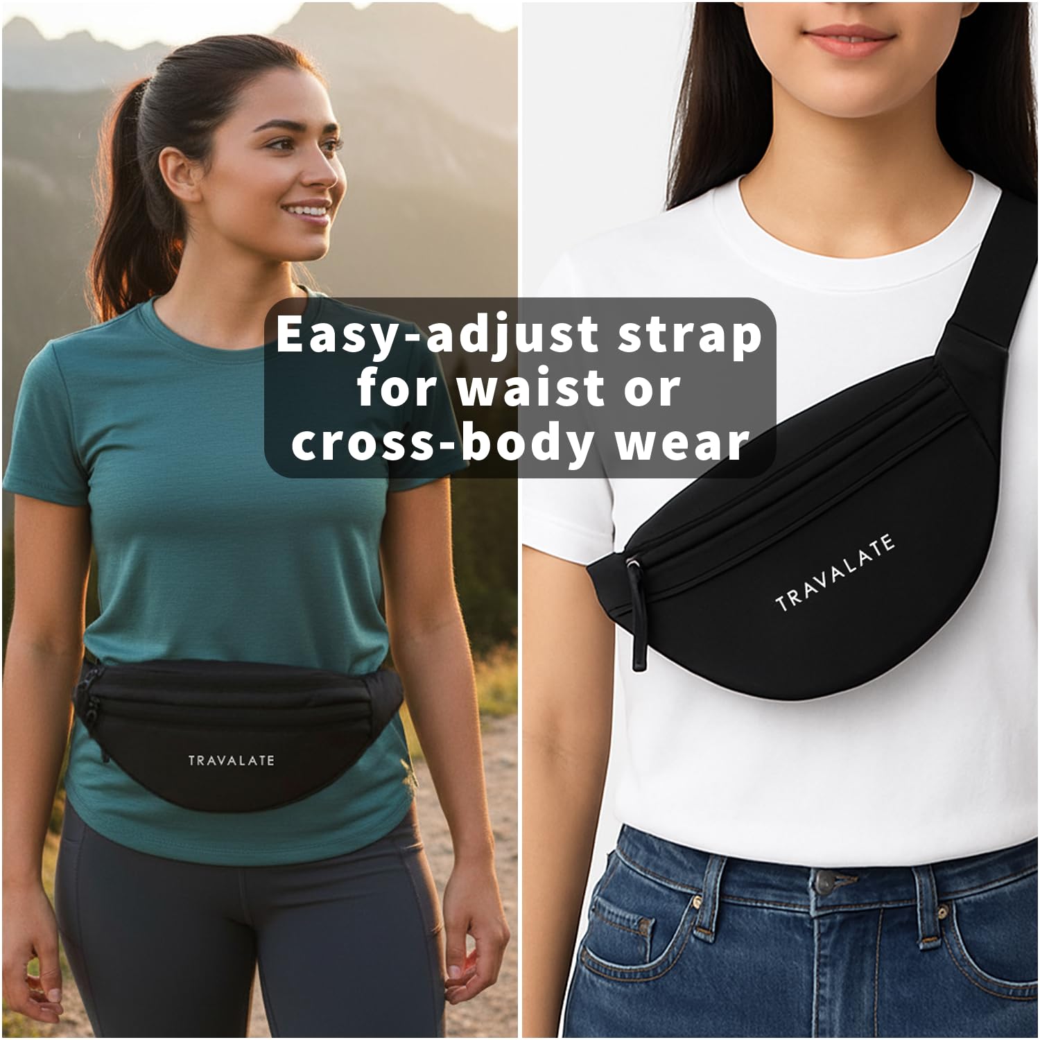 Sporty Waist Bag | Black