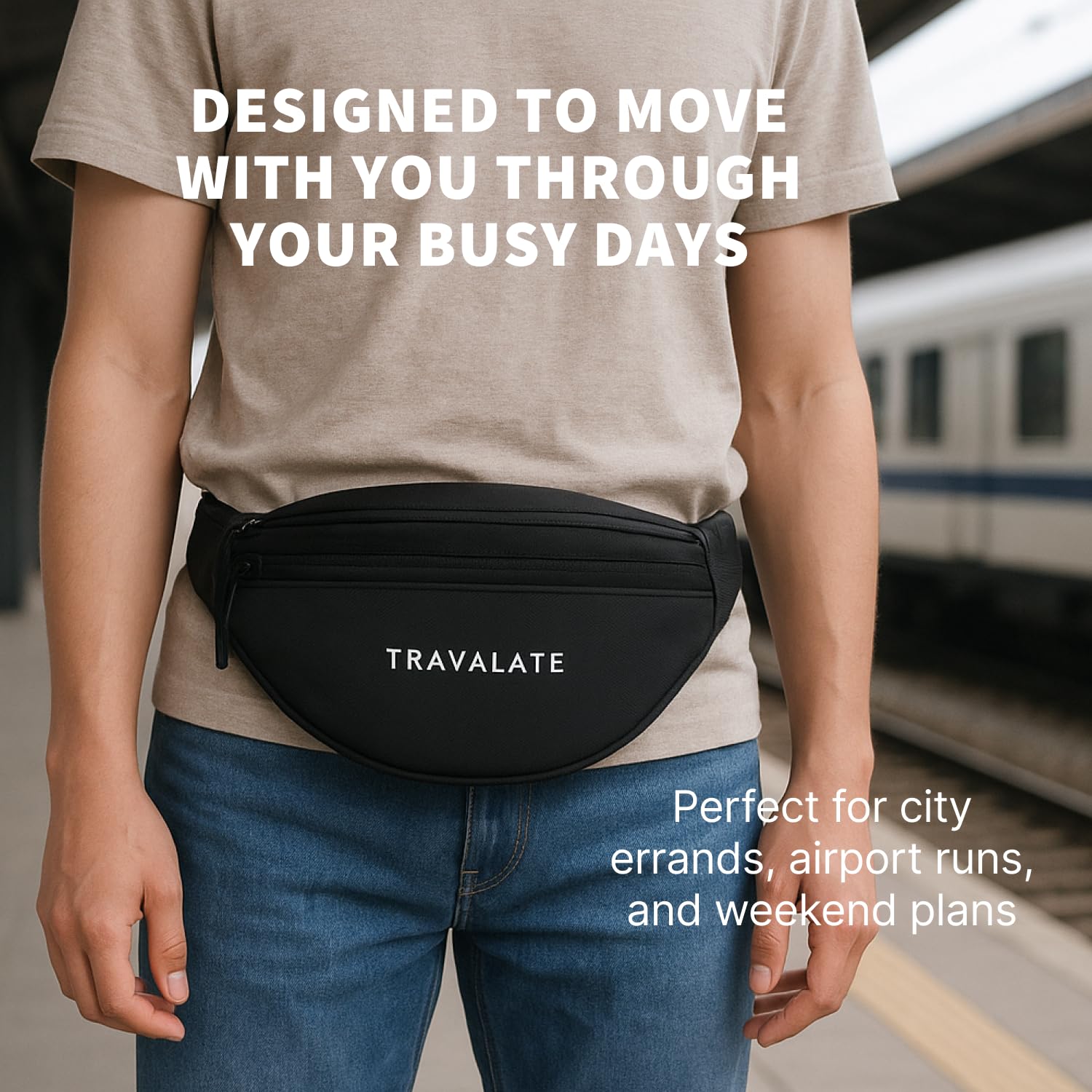 Sporty Waist Bag | Black