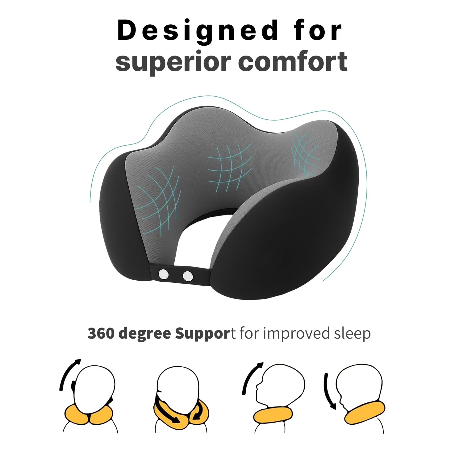 Square Neck Pillow and Eye Mask Combo