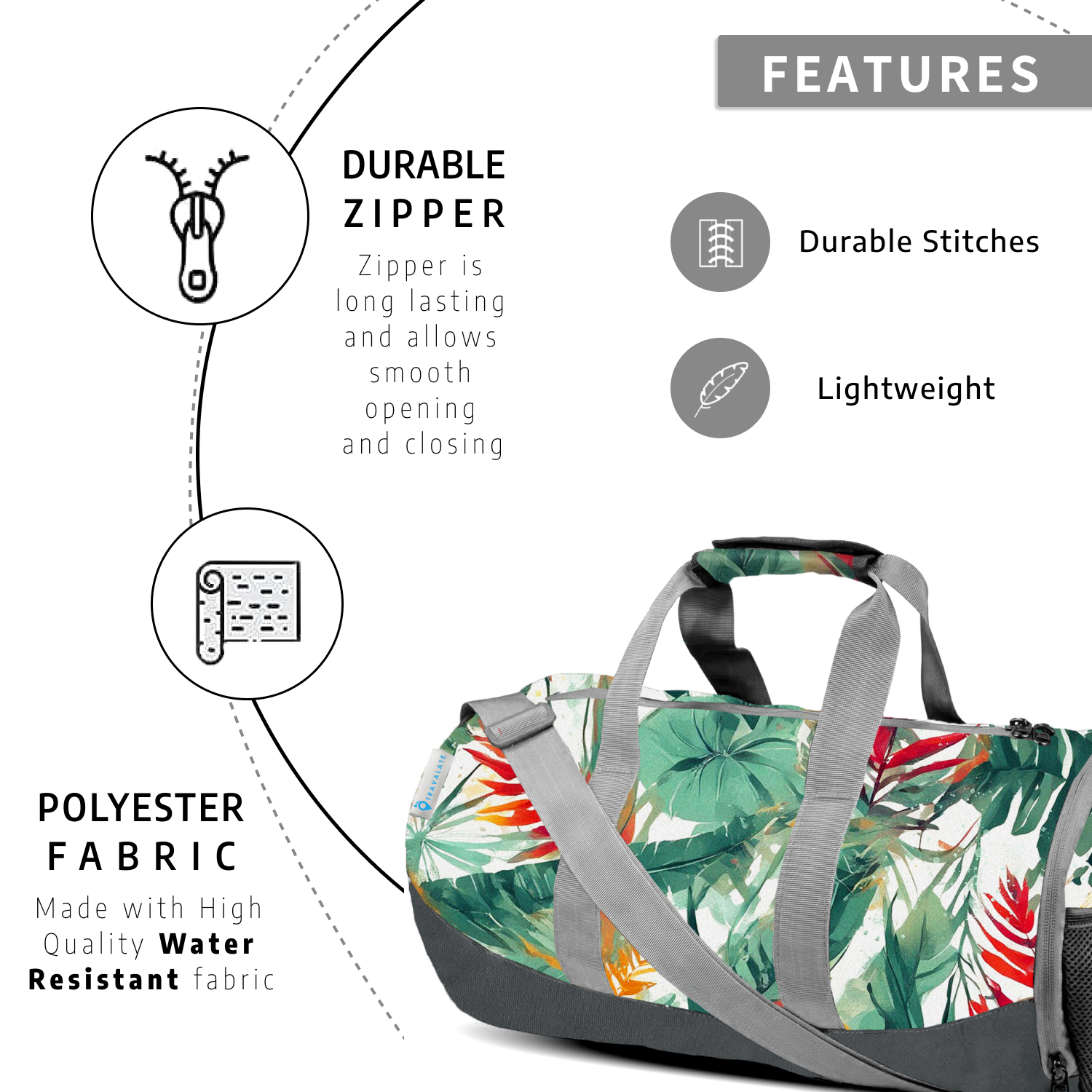 Floral Gym Bag | White Green