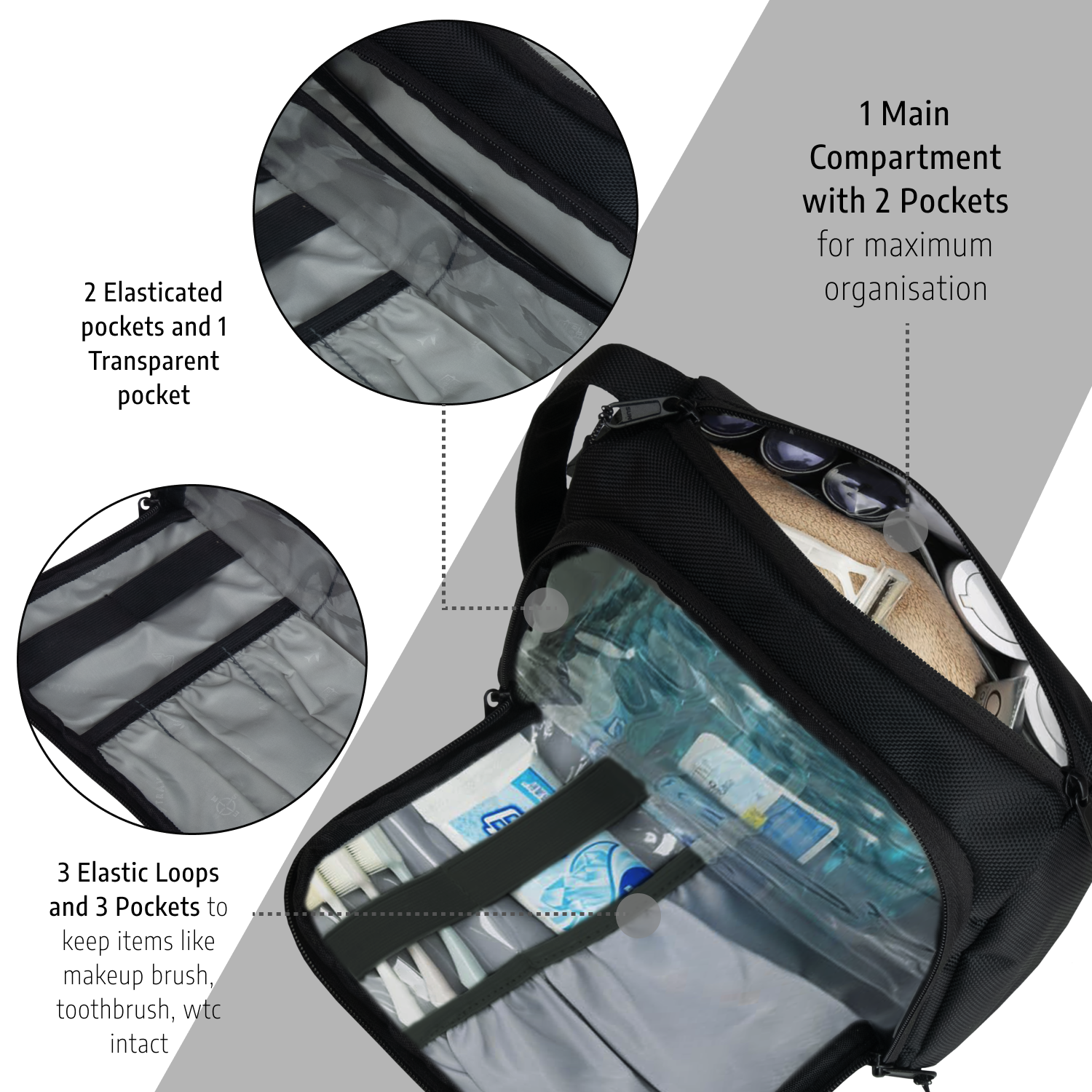 Travel Wash Bag | Black