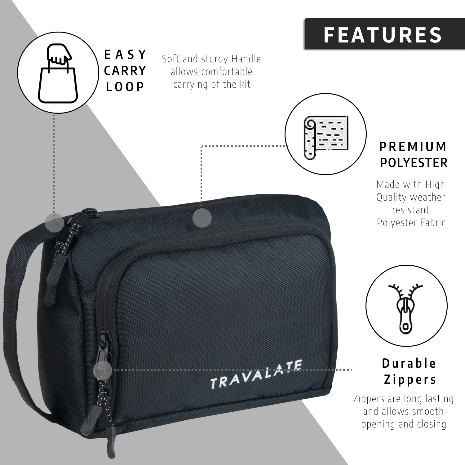 Travel Wash Bag | Black