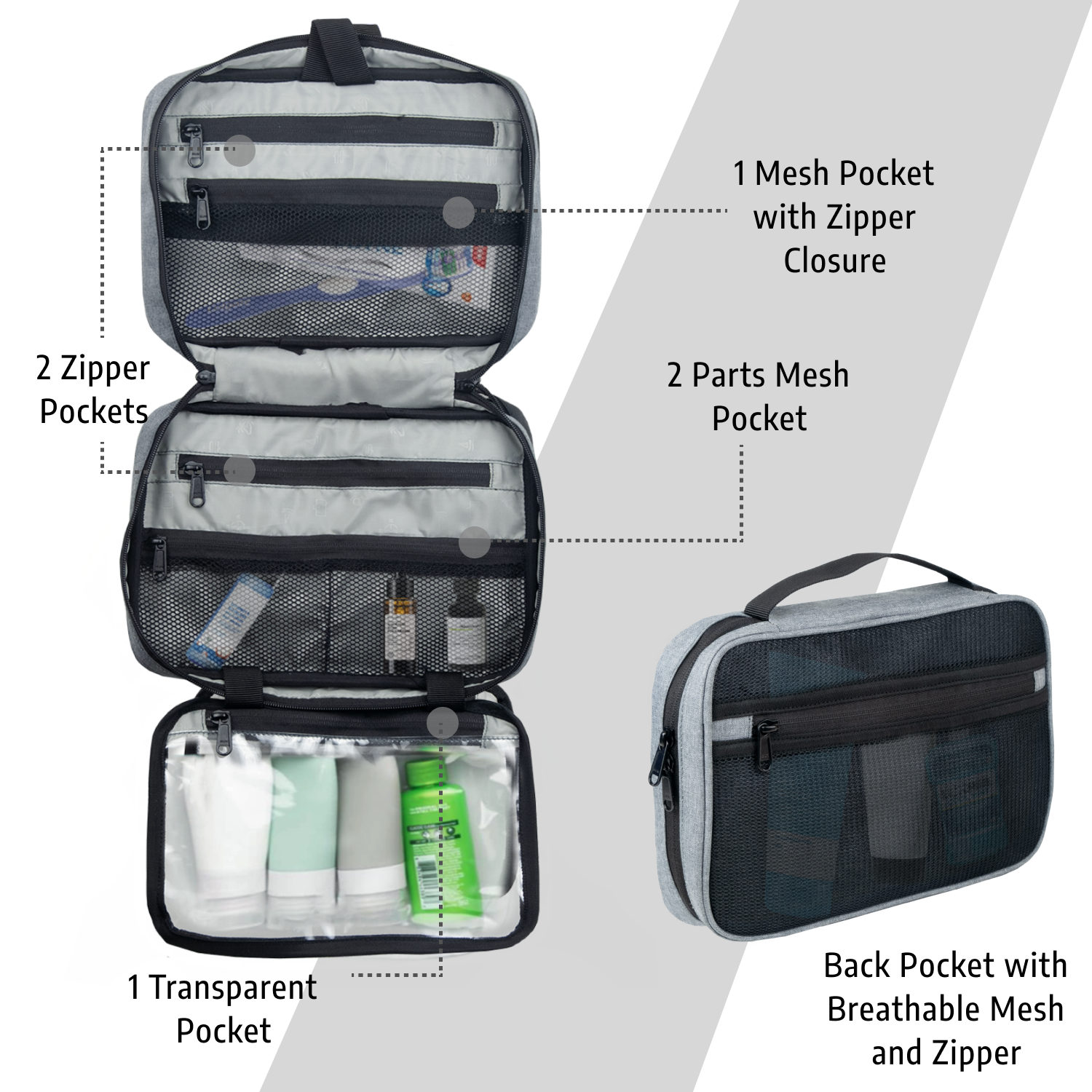 Travel Toiletry Kit | Grey