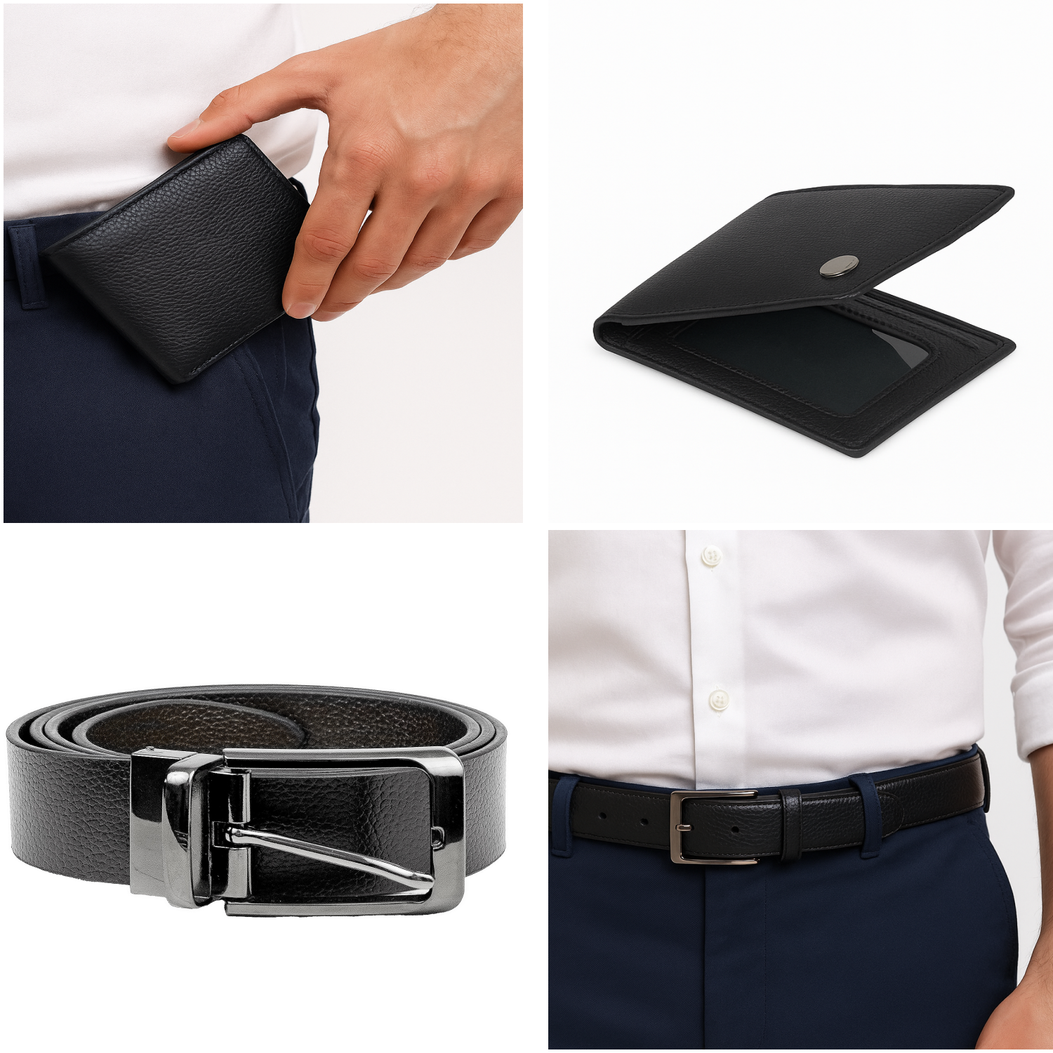 Leather Belt & Wallet Combo