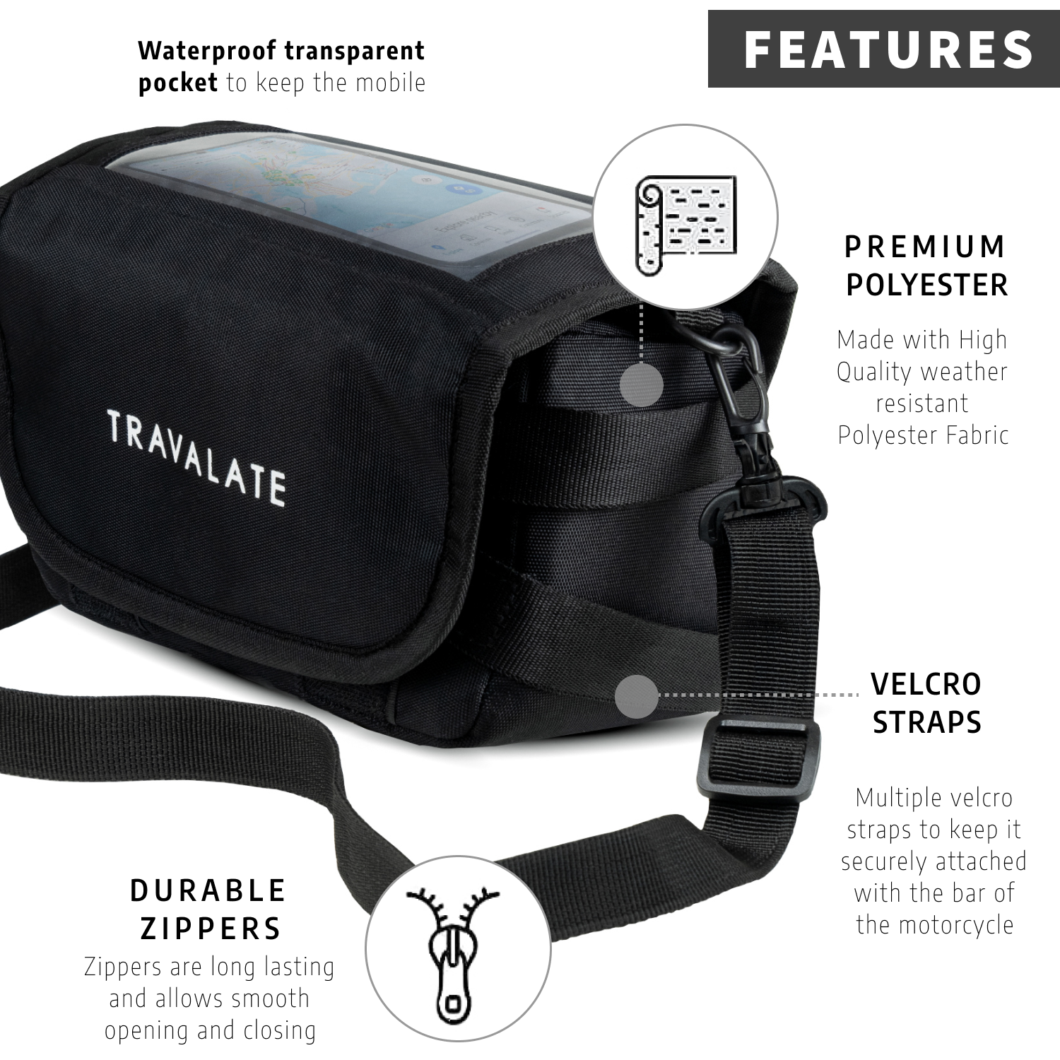 Water-Resistant Mobile Holder for Bikes