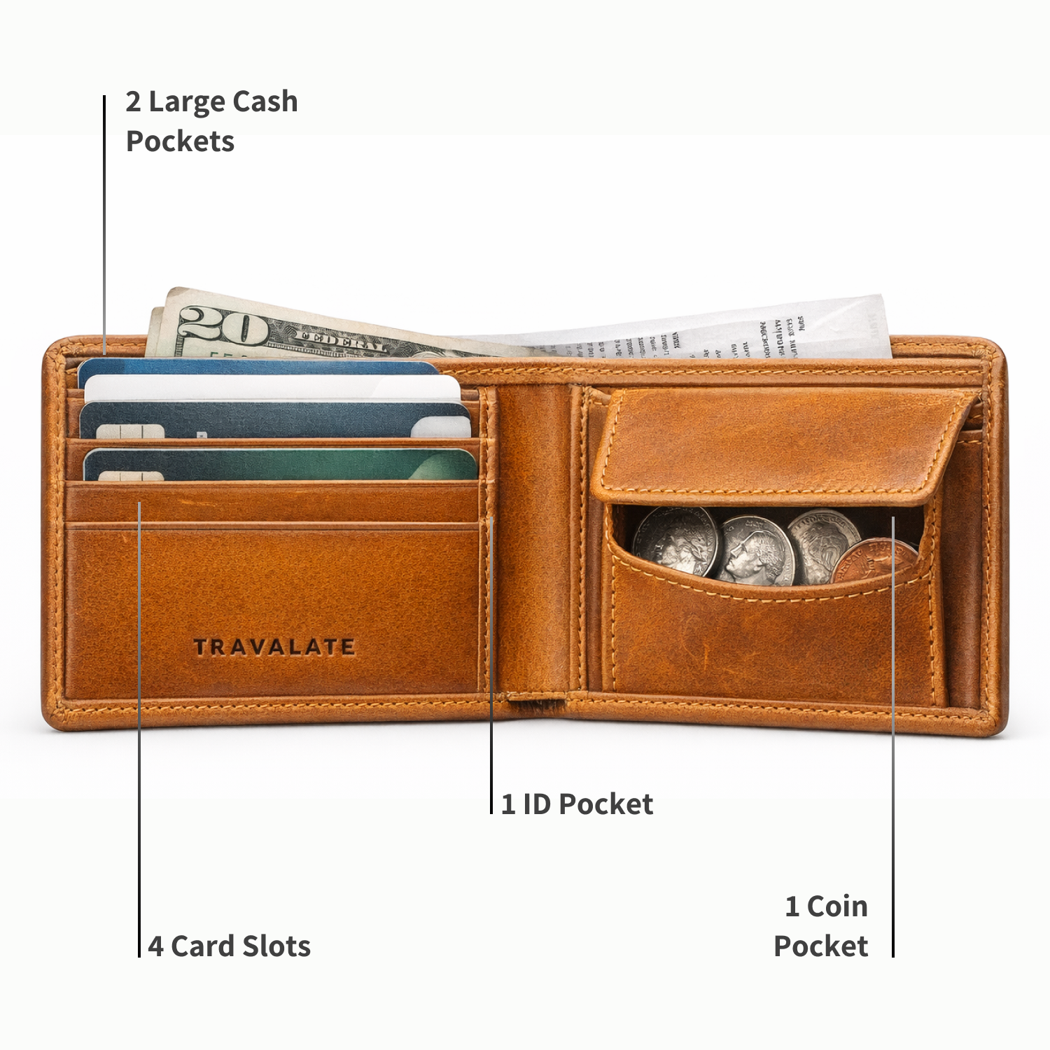 Genuine Leather Wallet - Brown