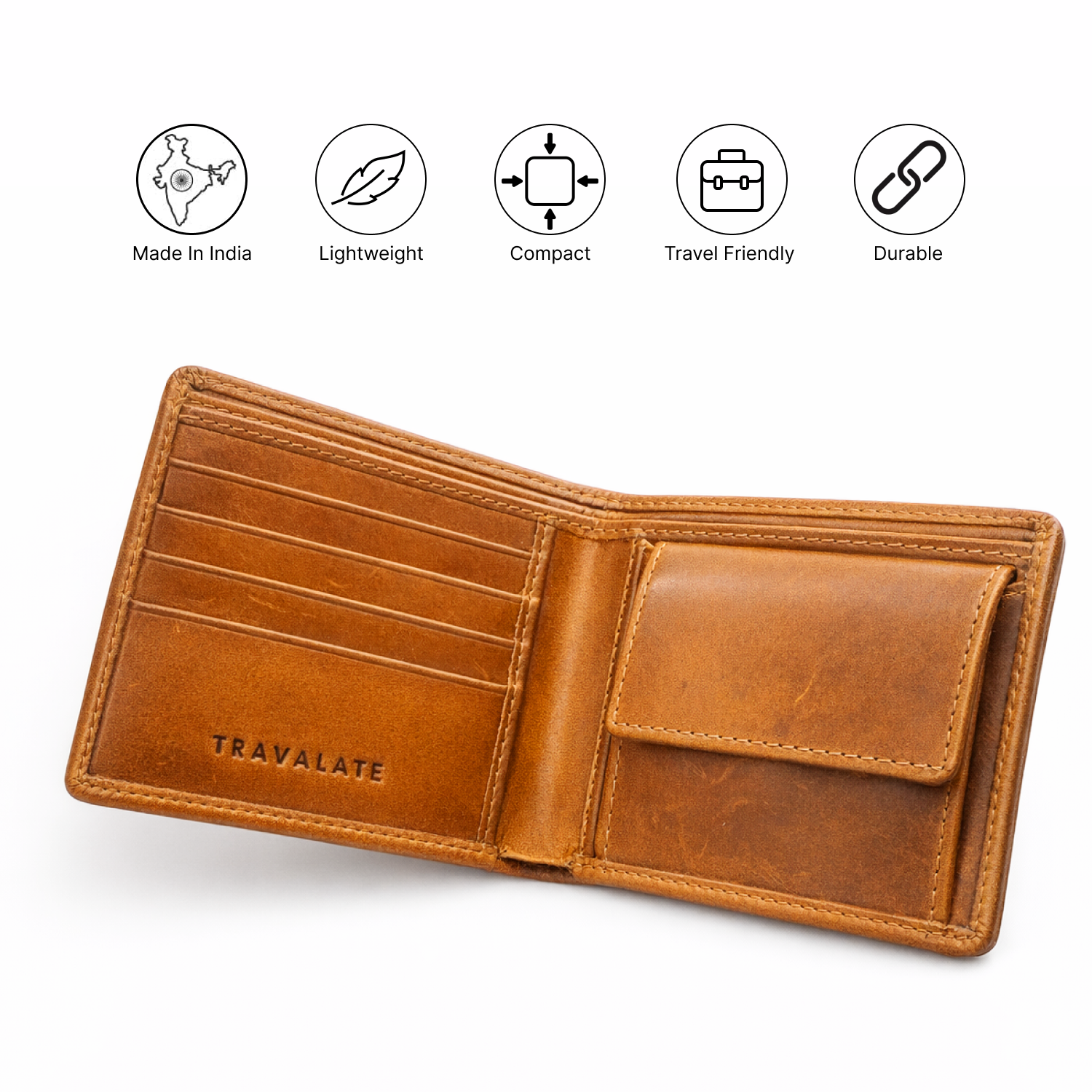 Genuine Leather Wallet - Brown