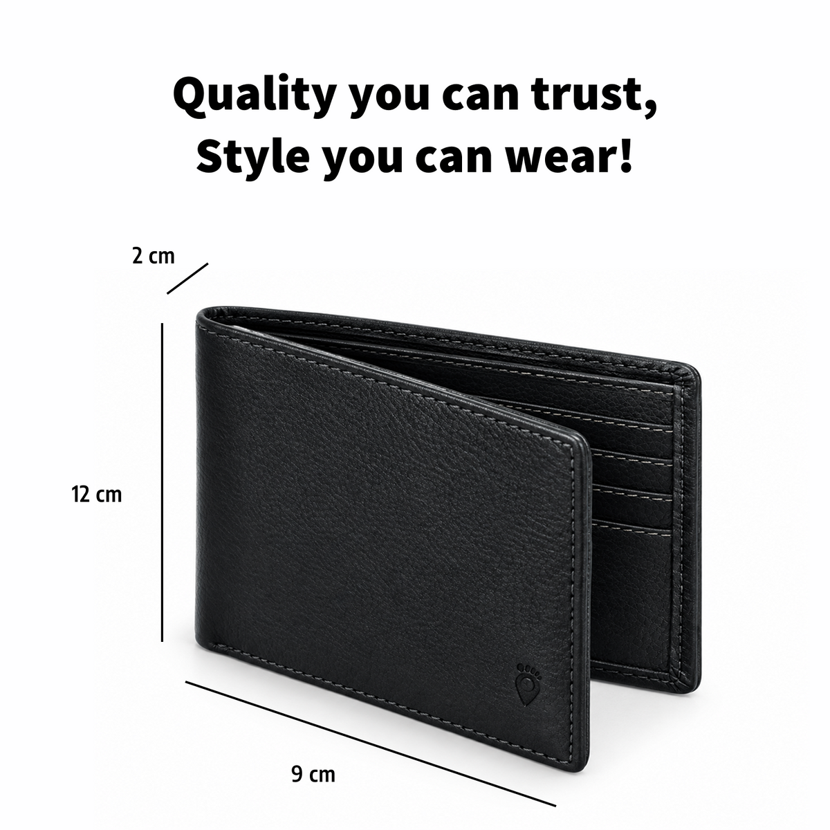 TRAVALATE Bi-Fold Leather Wallet with 8 Card Slots