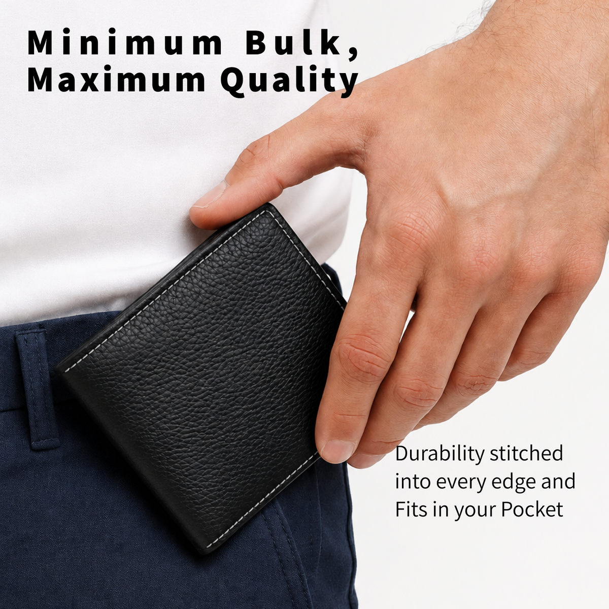 TRAVALATE Bi-Fold Leather Wallet with 8 Card Slots