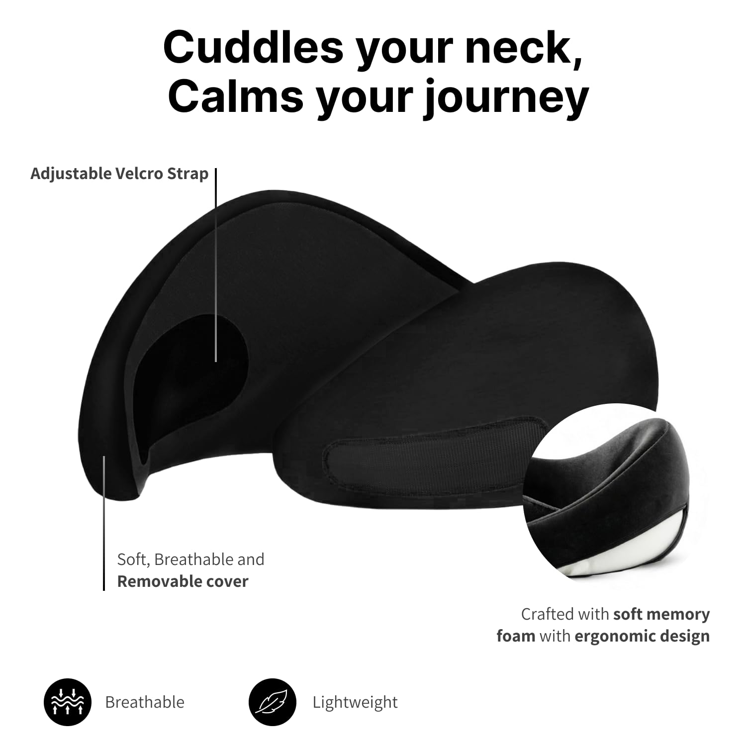 TRAVALATE Round Shape Neck Pillow and Eye Mask Combo