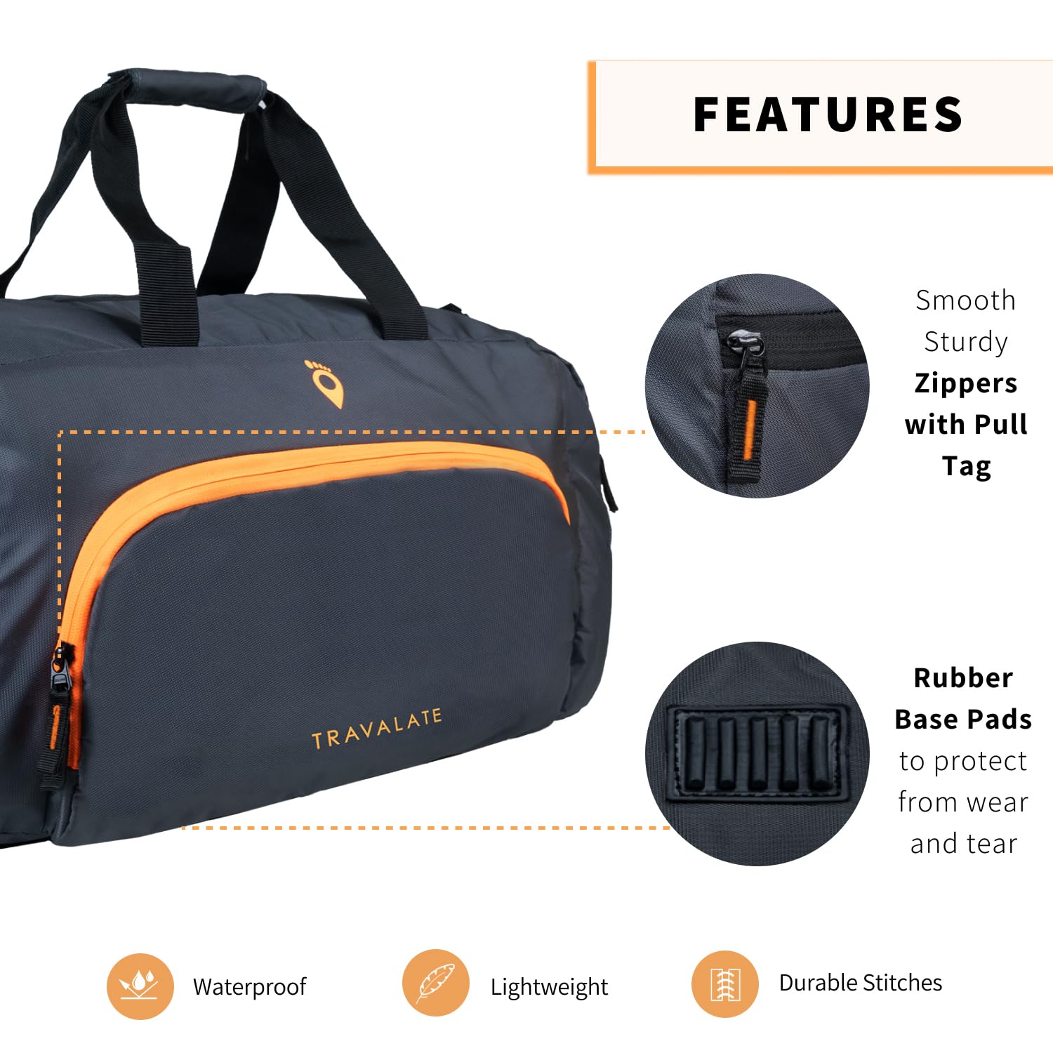 Multi Pocket Travel Duffle | Grey