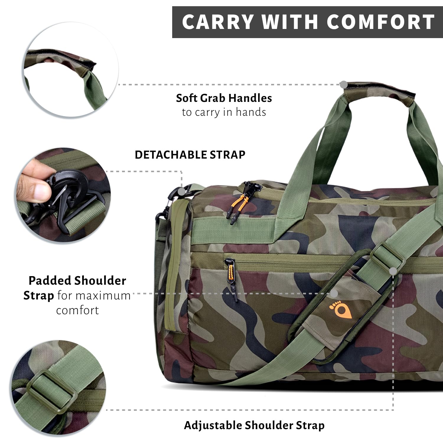 Multi Pocket Luggage Bag | Military Green