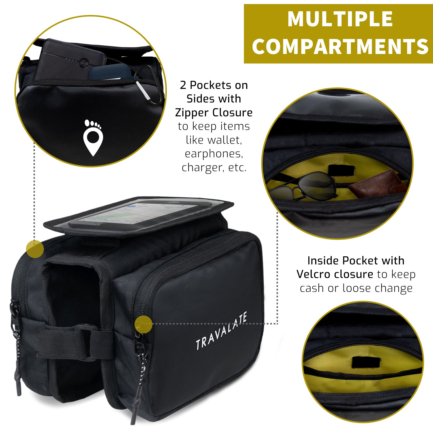 Double Sided Bicycle Frame Bag