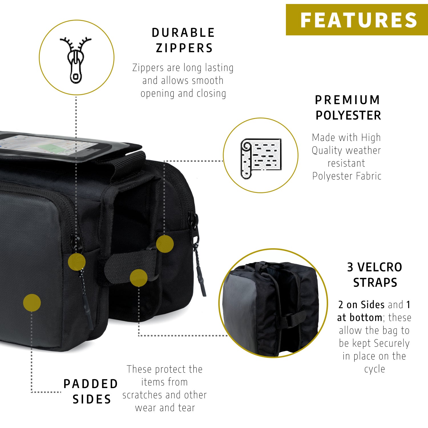 Double Sided Bicycle Frame Bag