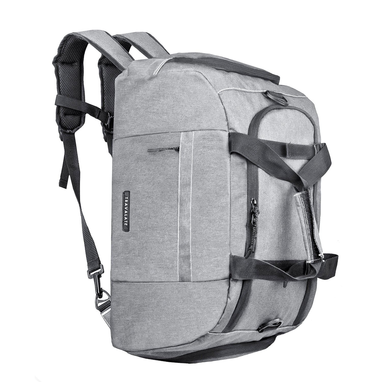 TRAVALATE 45L 3-Way Duffle Backpack Bag for Men - Grey