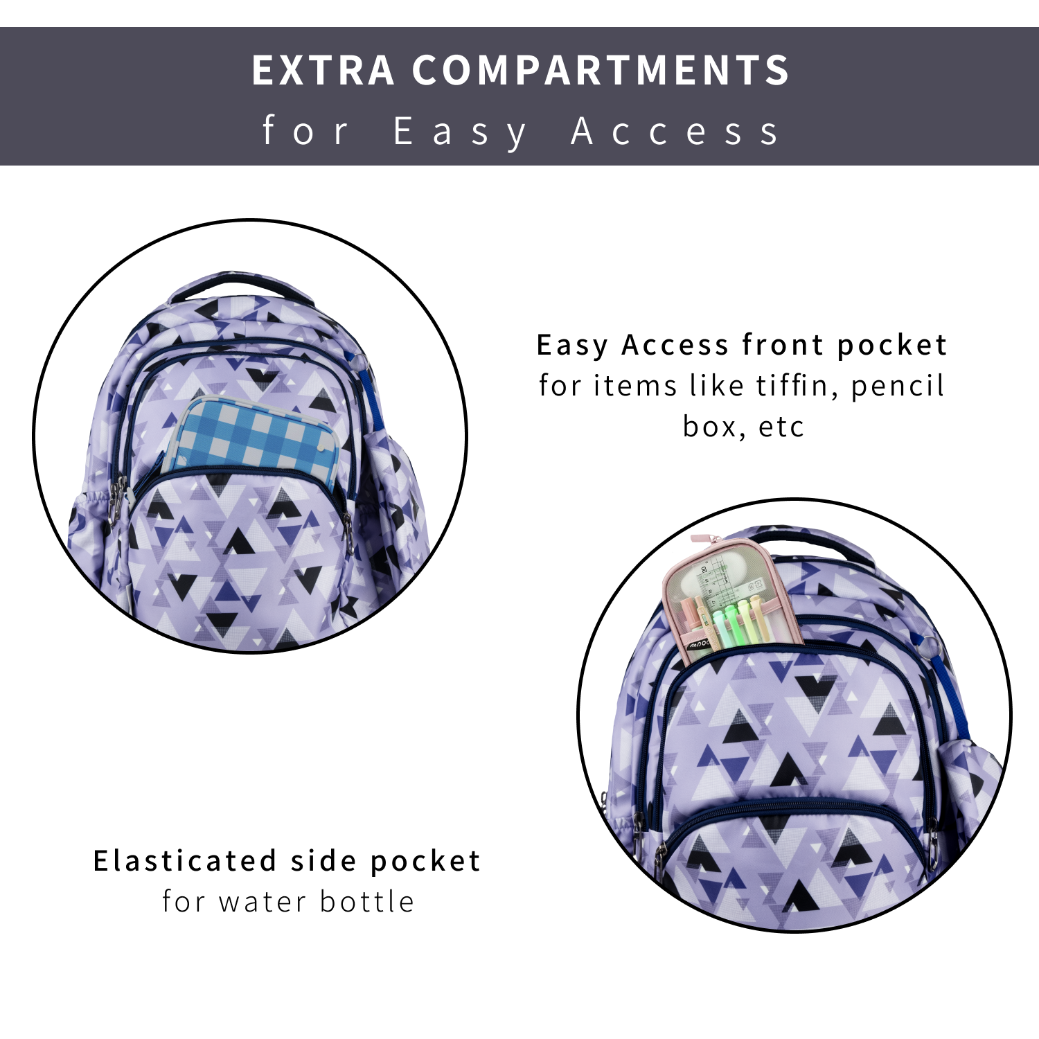 GeoPop School Backpack | Purple