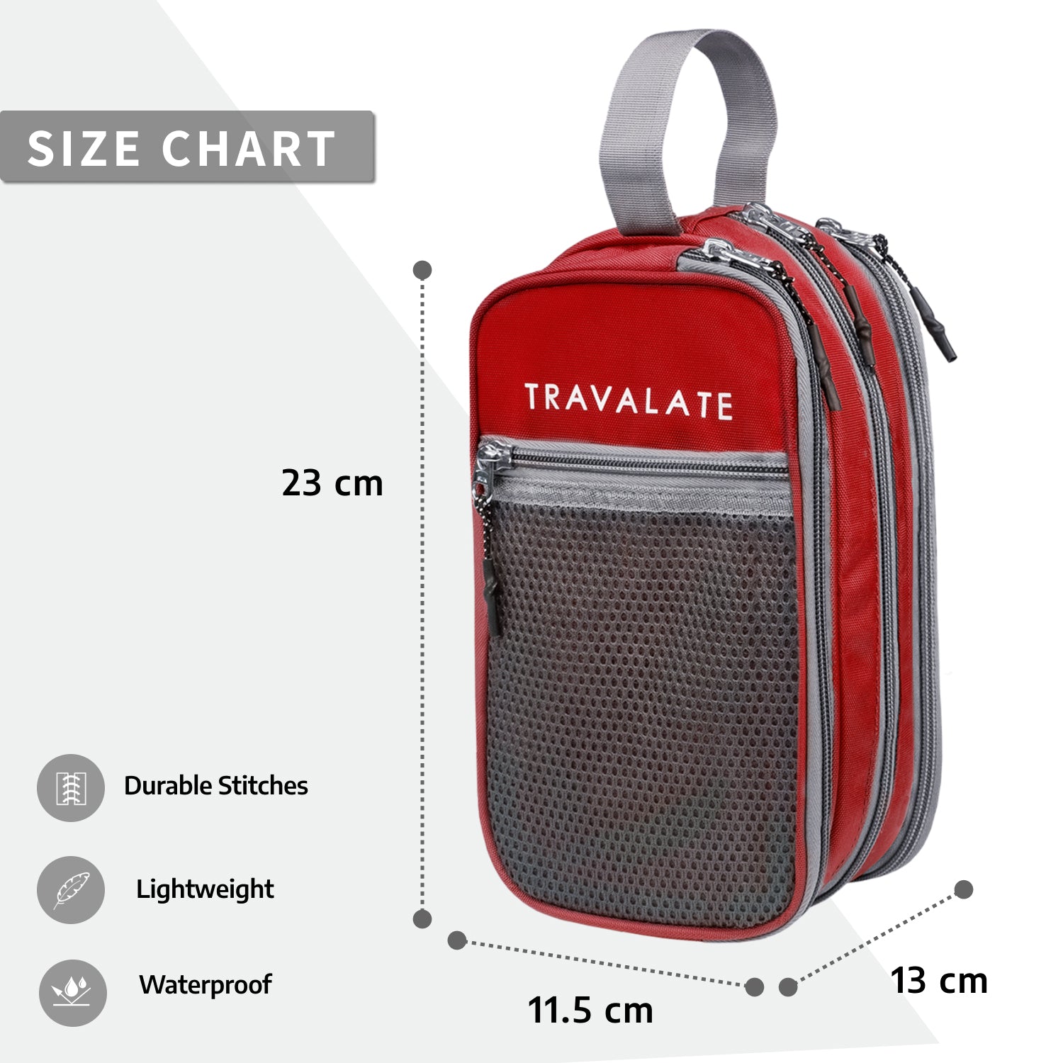Multi-Pocket Travel Toiletry Bag | Red