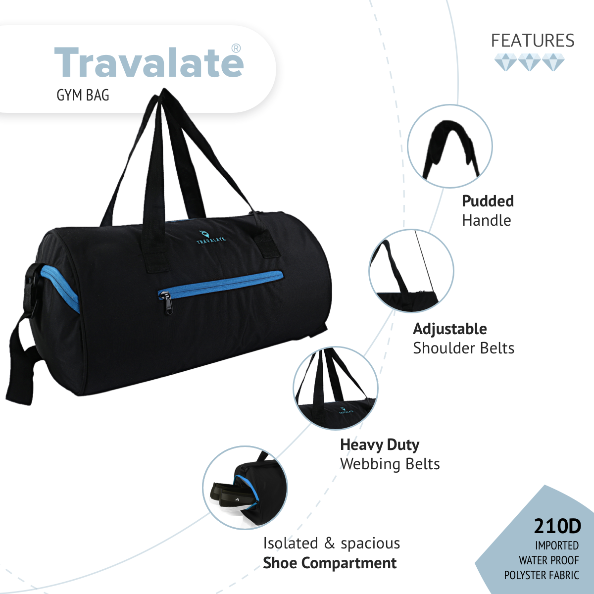 Duffle Gym Bag_35L | Blue