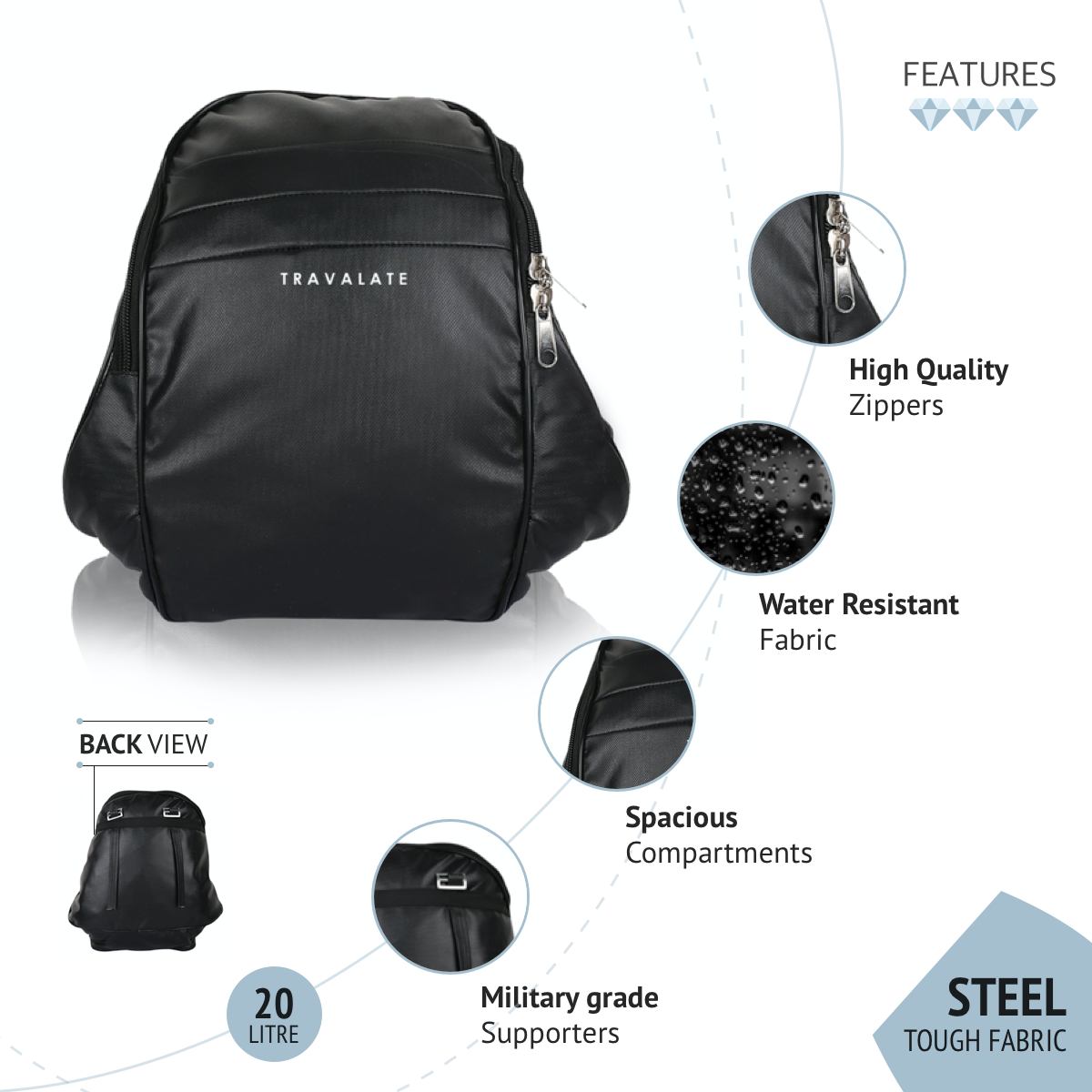 Motorcycle Saddle Bag | Black