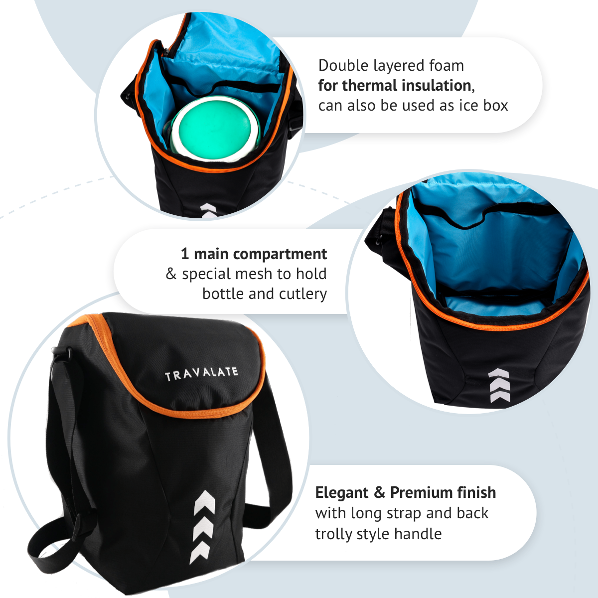 Thermally Insulated Lunch Bag | Orange