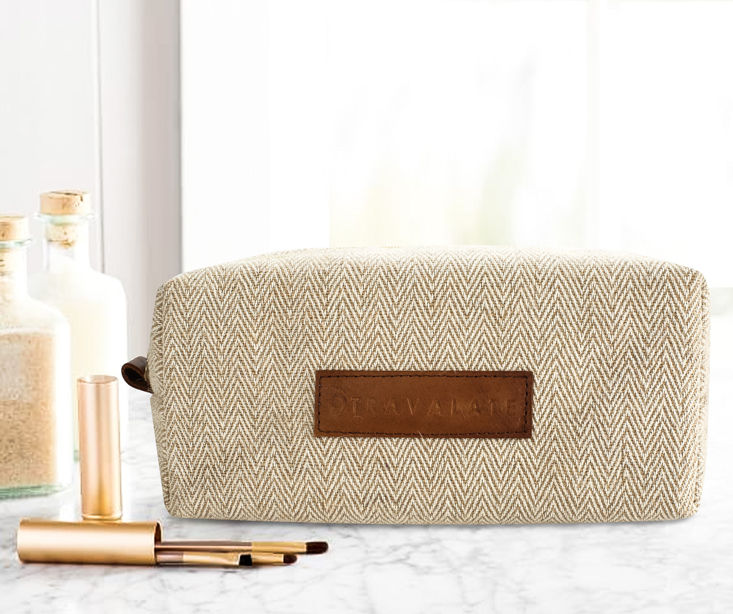 Handcrafted Travel Dopp Kit | Beige