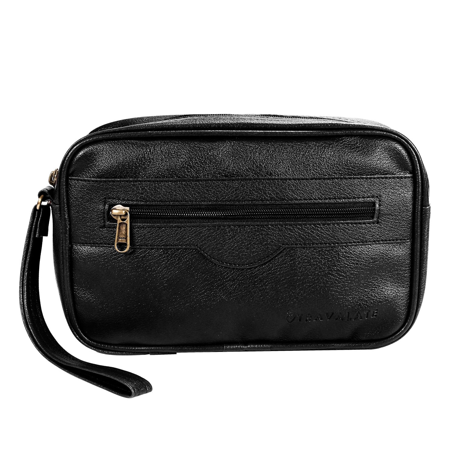 Multipurpose Leather Bag (Single Front Zip) | Black