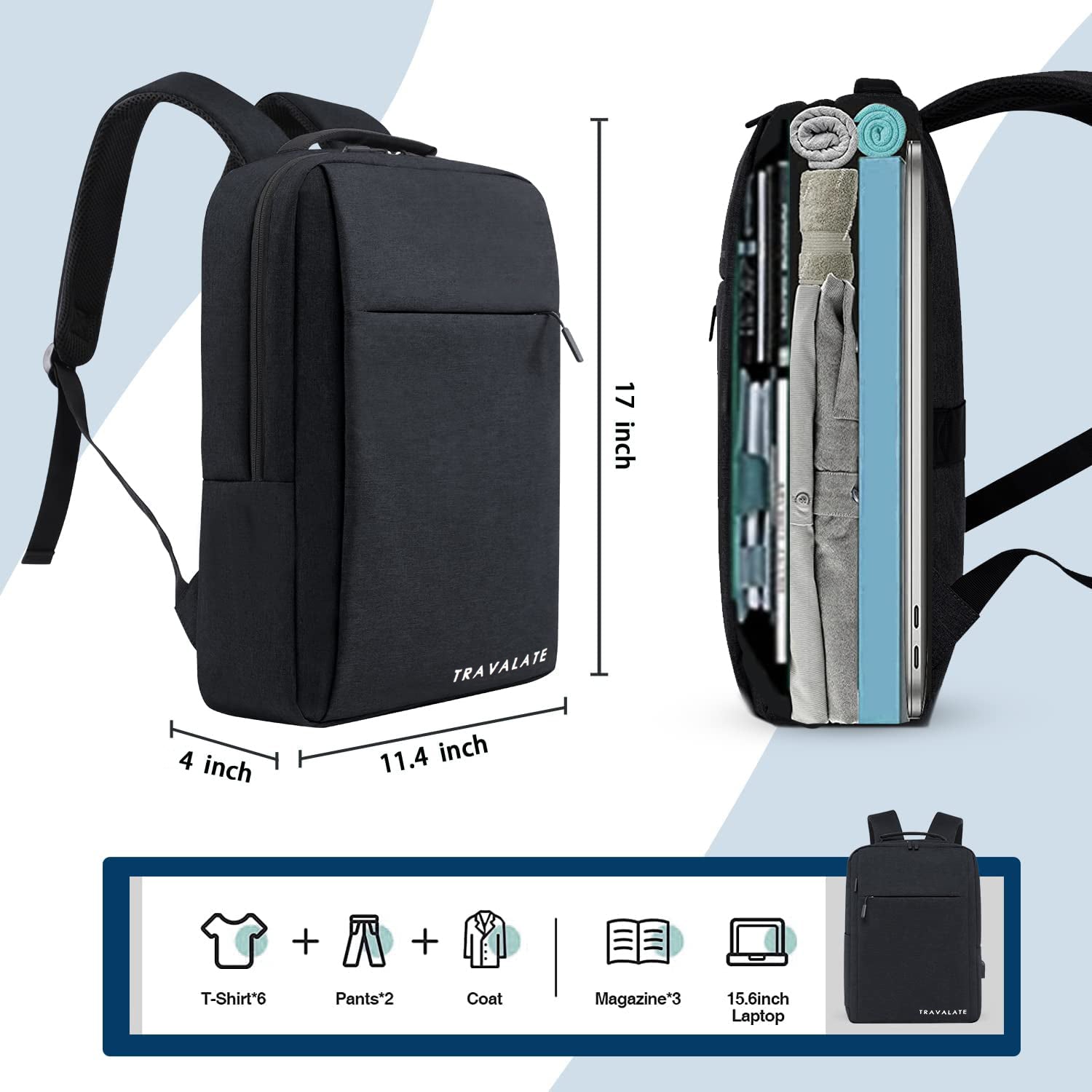 Laptop Backpack with Charging USB port | Black
