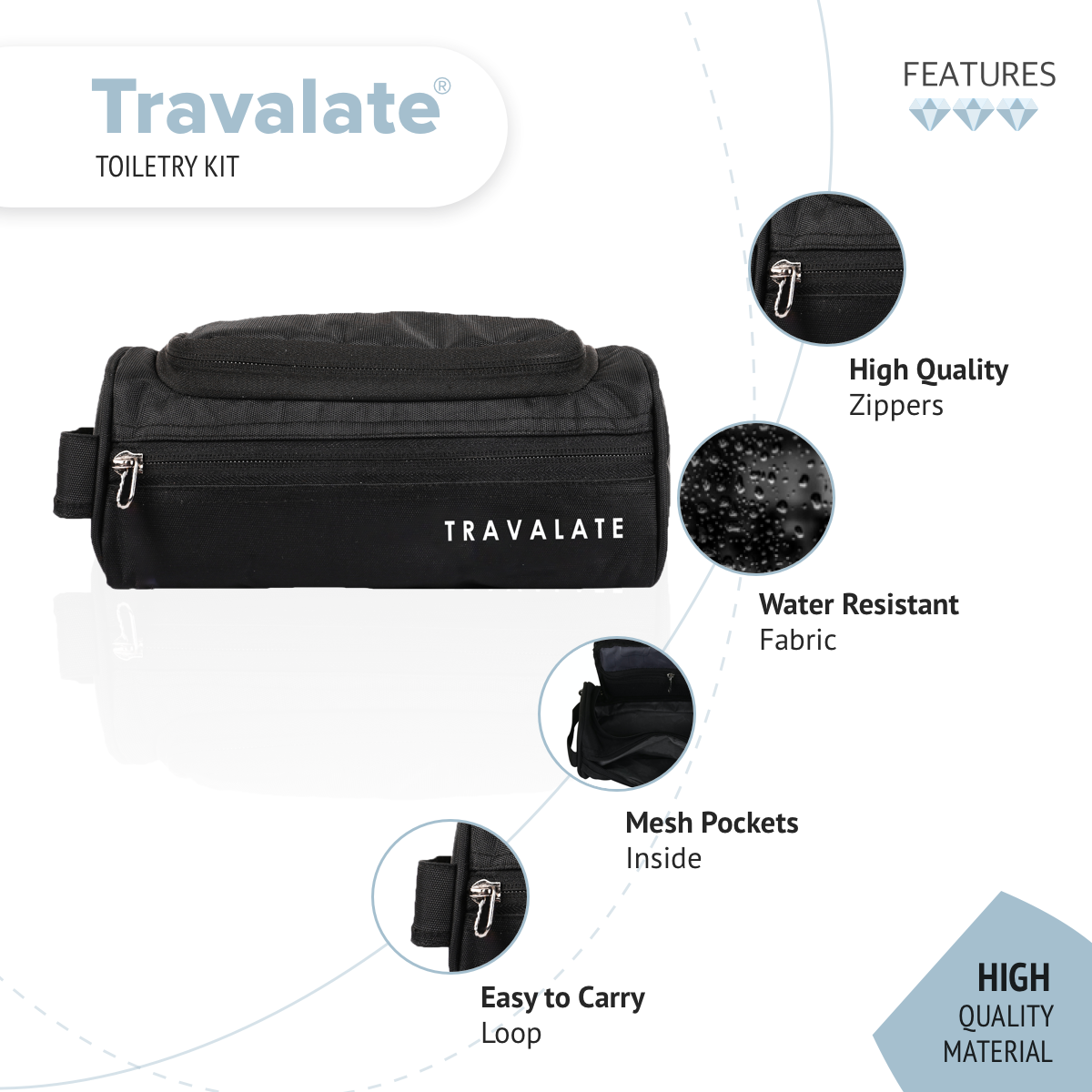 Multi-Equipped Toiletry Bag | Black