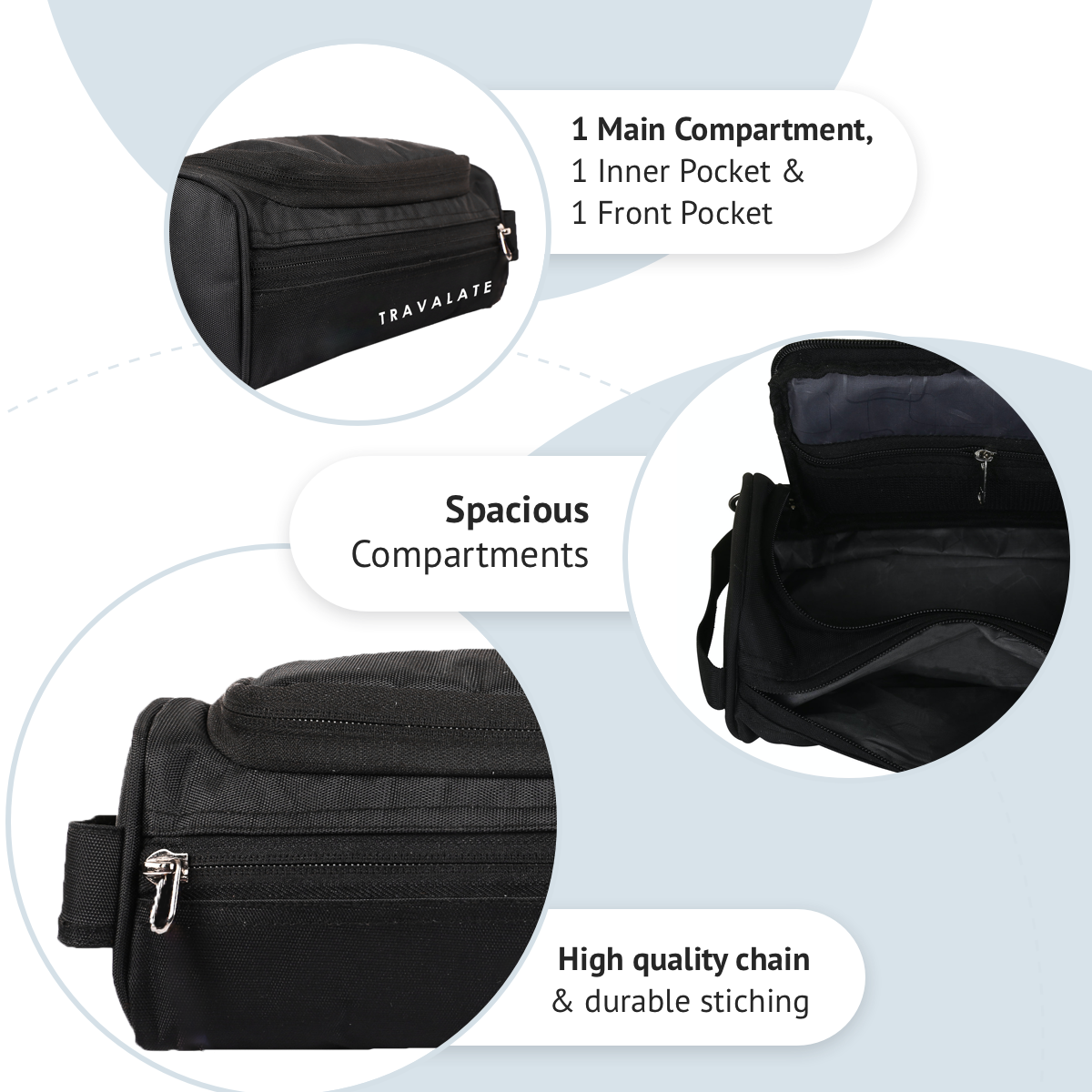 Multi-Equipped Toiletry Bag | Black