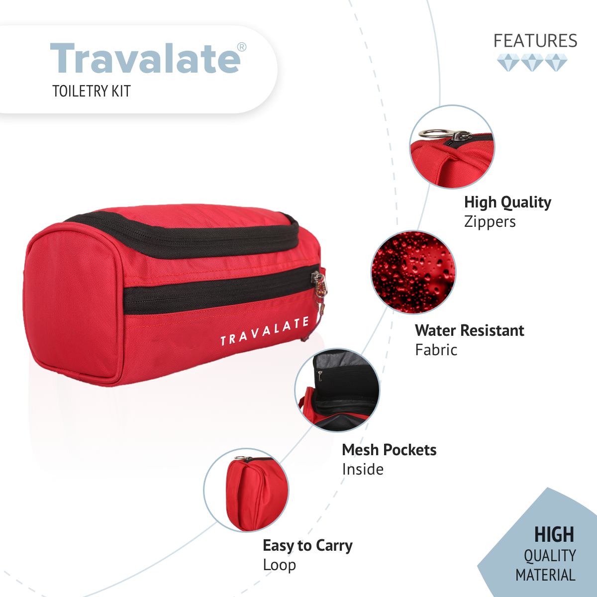Multi-Equipped Toiletry Bag | Red