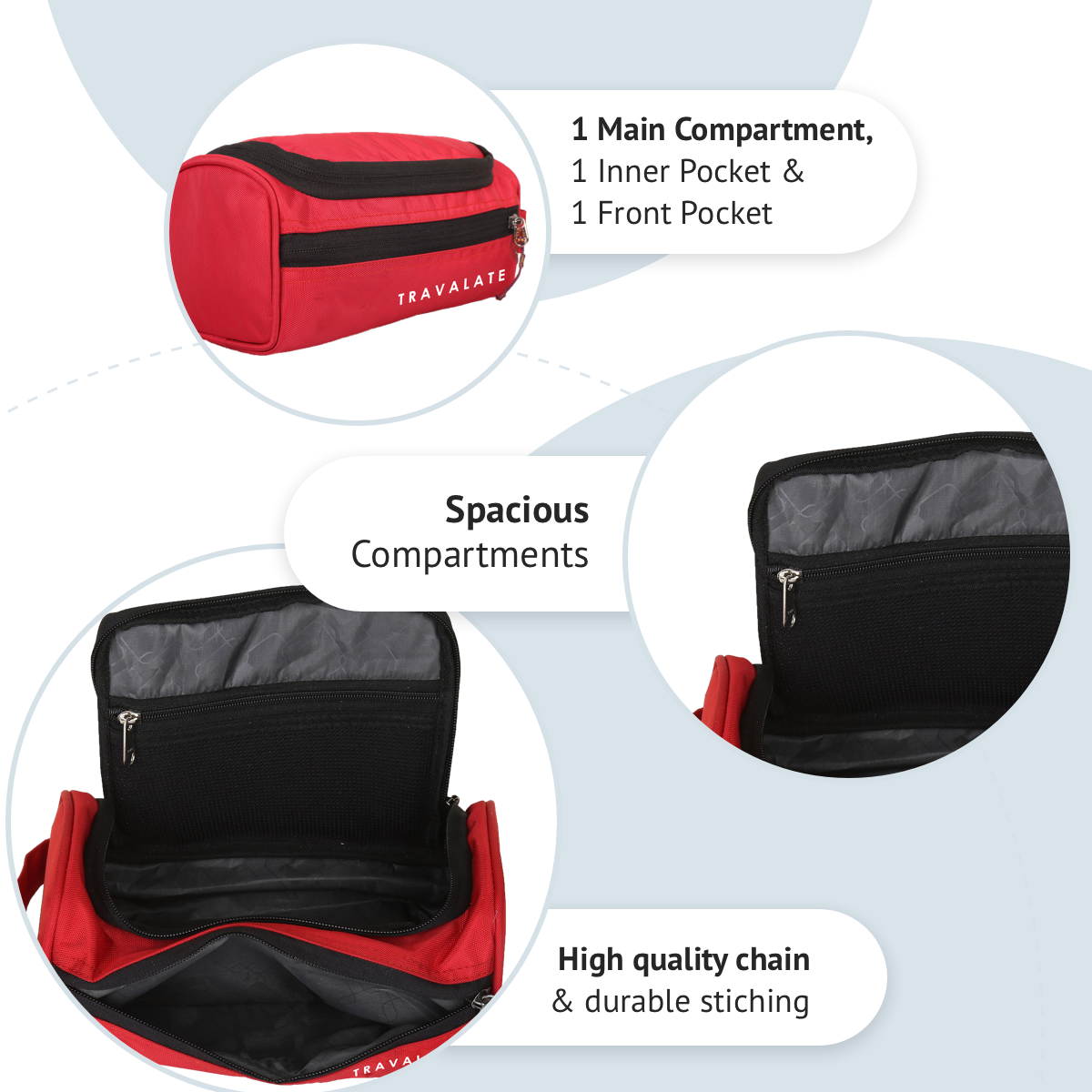 Multi-Equipped Toiletry Bag | Red