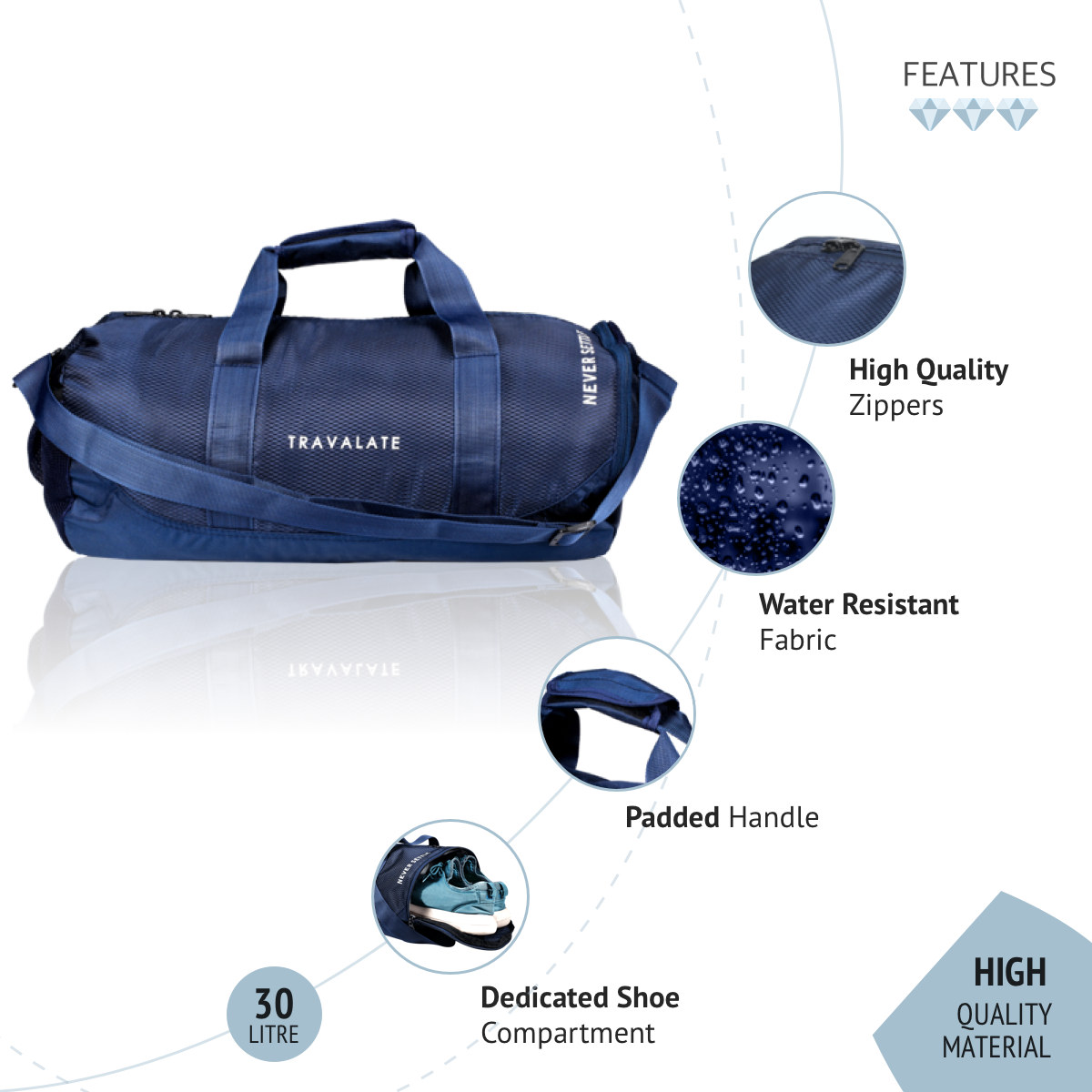 Gym Duffle Bag_30L | Blue