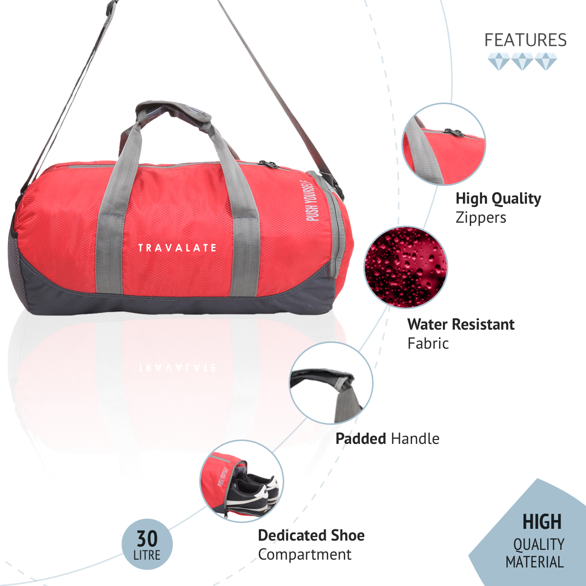 Gym Duffle Bag_30L | Red