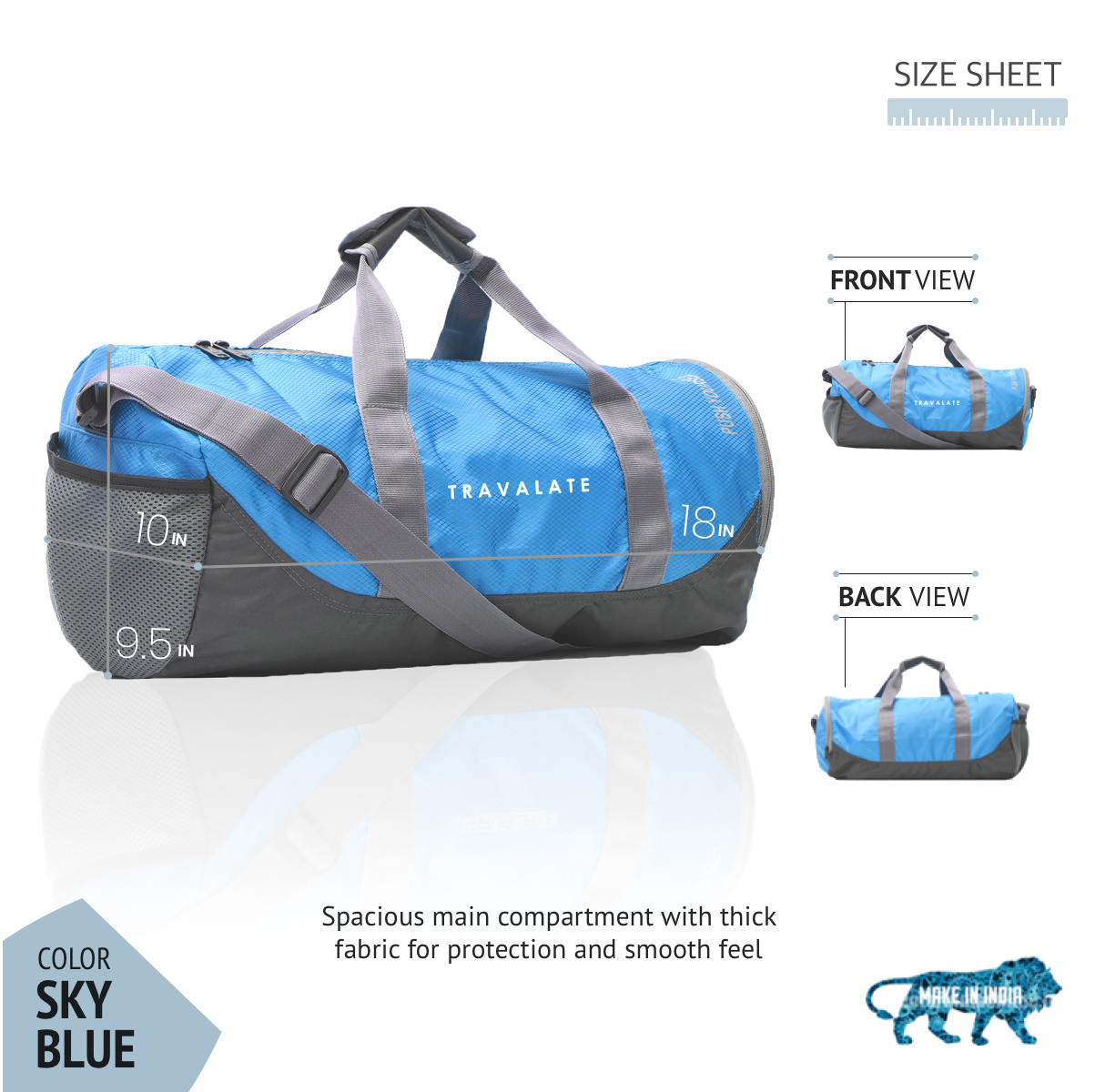 Gym Duffle Bag_30L | Sky Blue