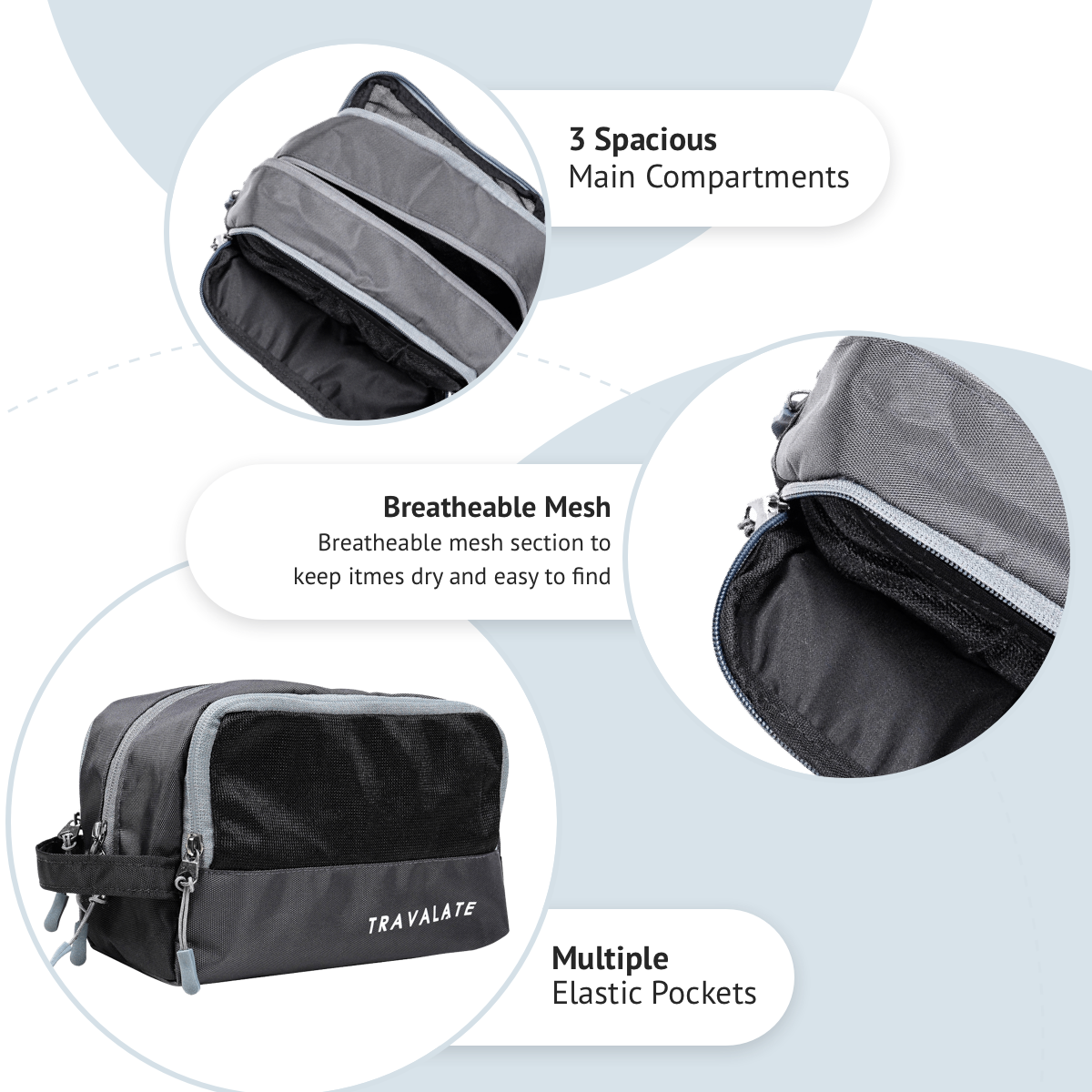 Toiletry Kit | Gray Black