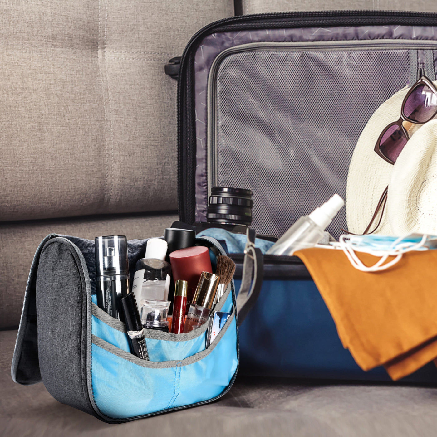 Trendy Multi Pocket Toiletry Bag | Grey