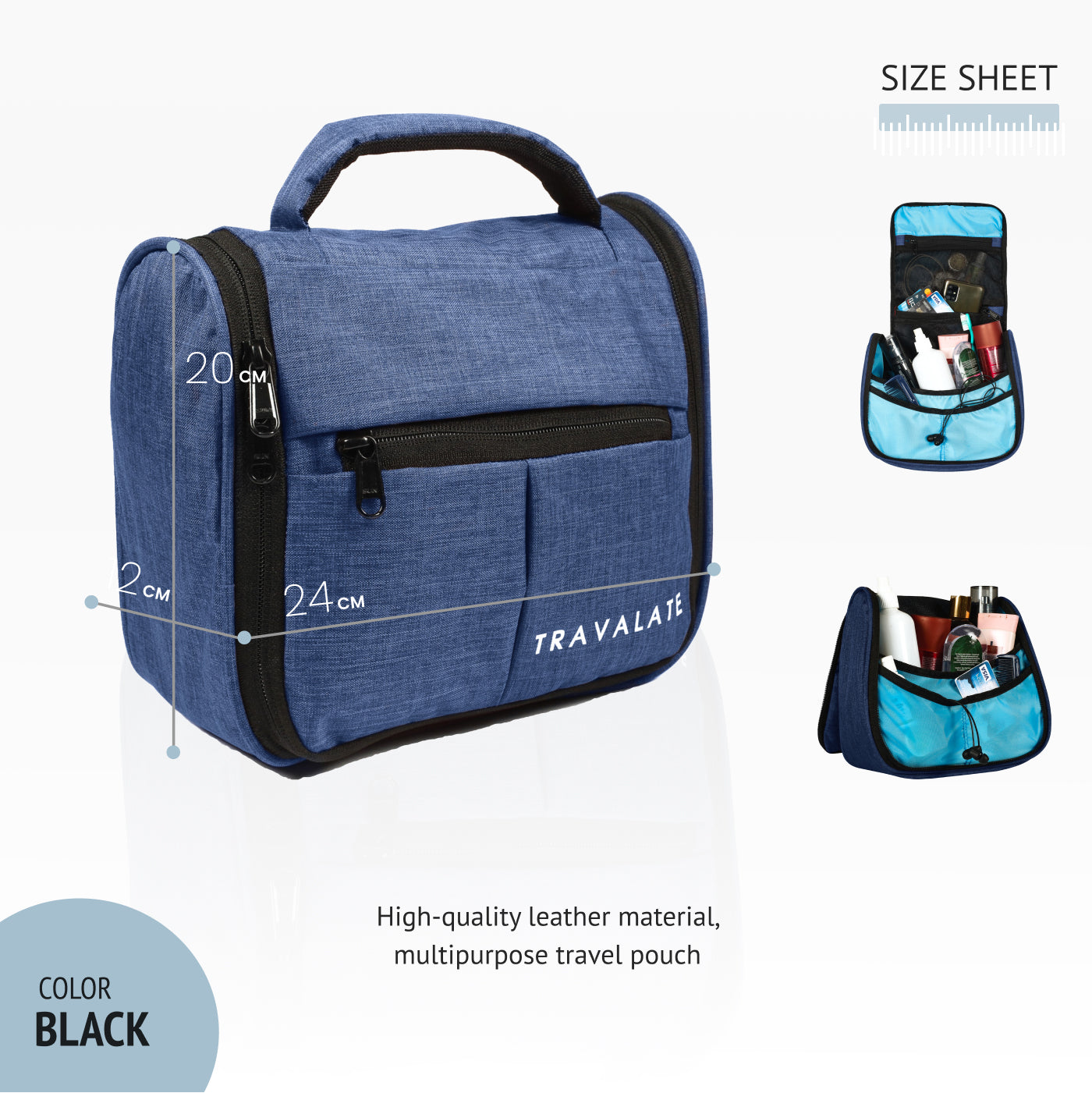 Trendy Multi Pocket Toiletry Bag | Blue