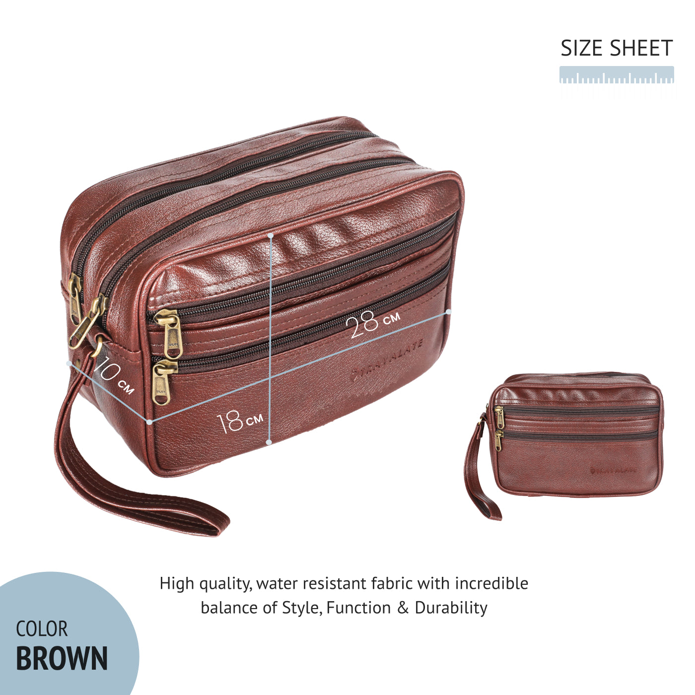 Multipurpose Leather Cash Bag | Brown