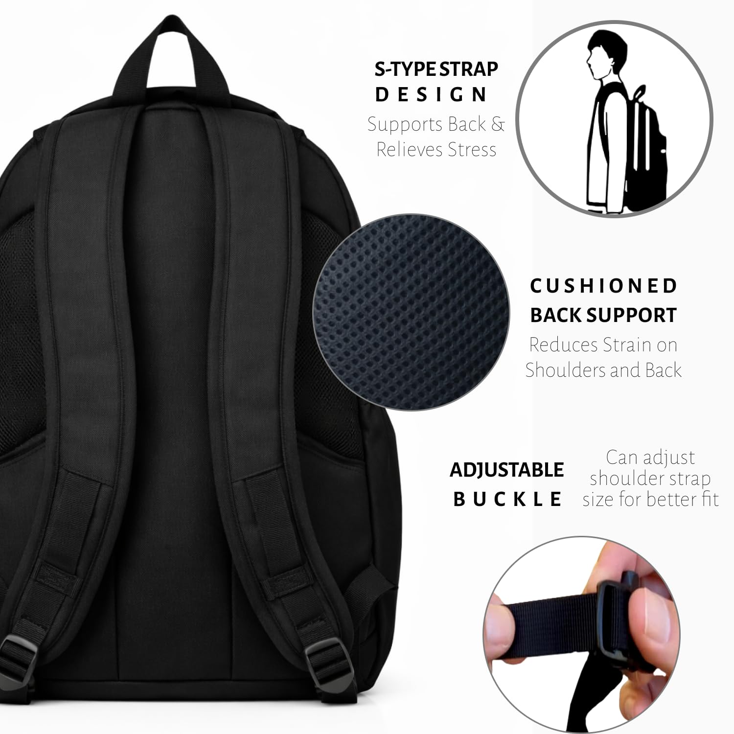 Laptop Backpack with Rain Cover | Black