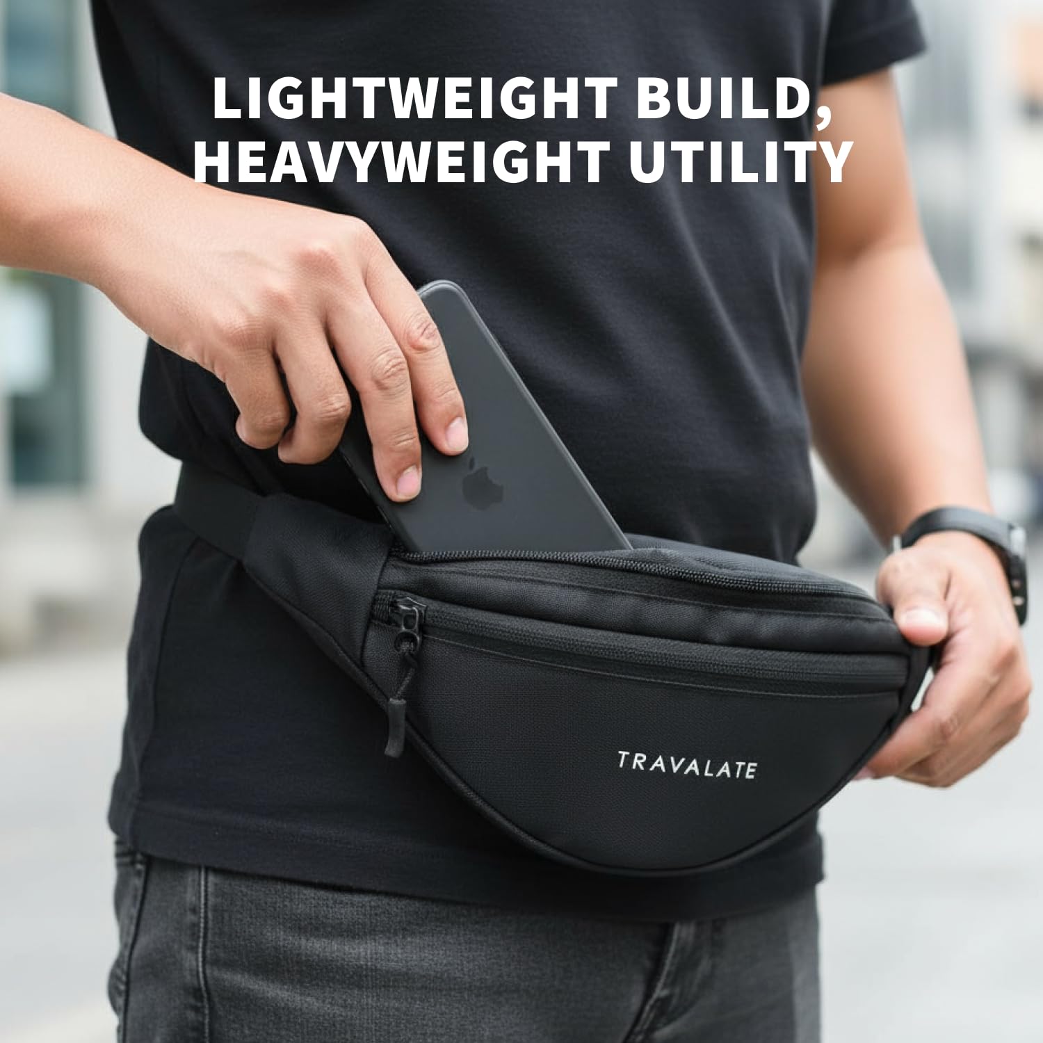 Sporty Waist Bag | Black