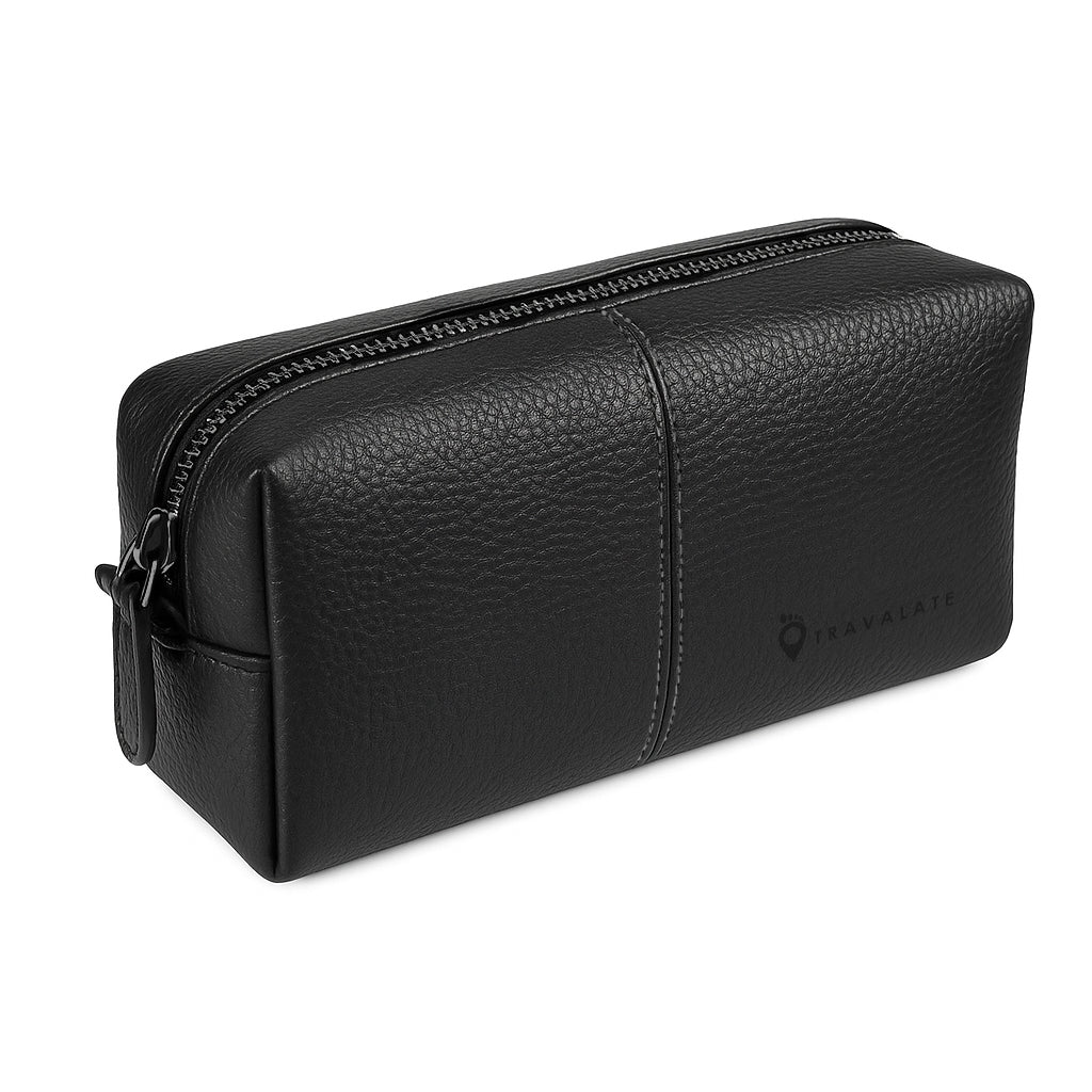 Genuine Leather Dopp Kit | Black