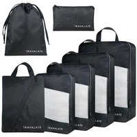Travalate Multiple Size Packing Cubes | Set of 7 Black