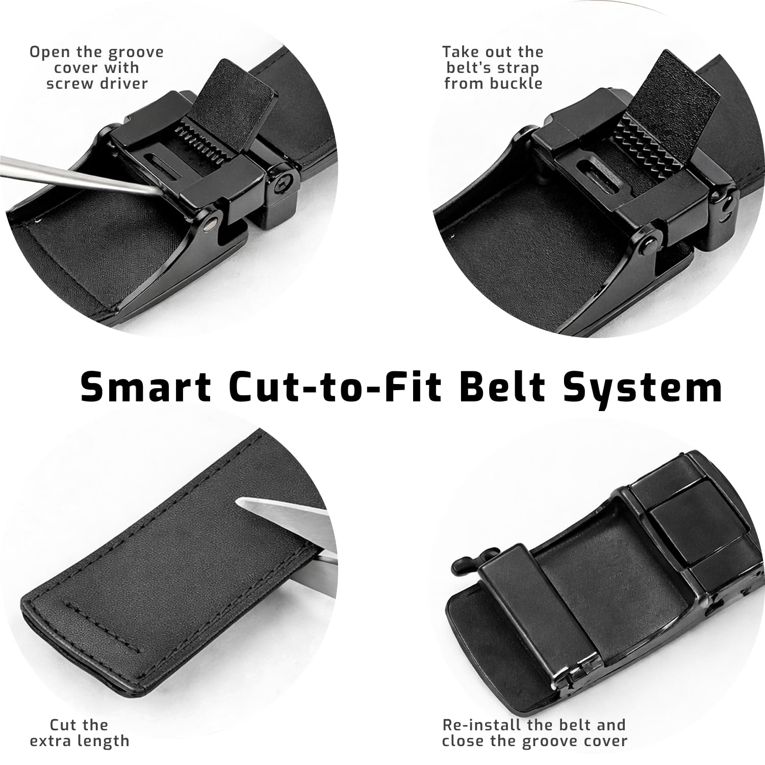 Genuine Leather Ratchet Buckle Belt