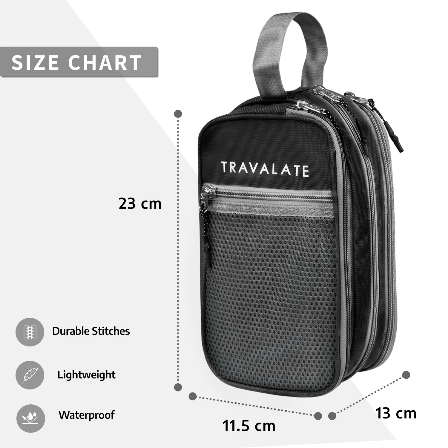 Multi-Pocket Travel Toiletry Bag | Black