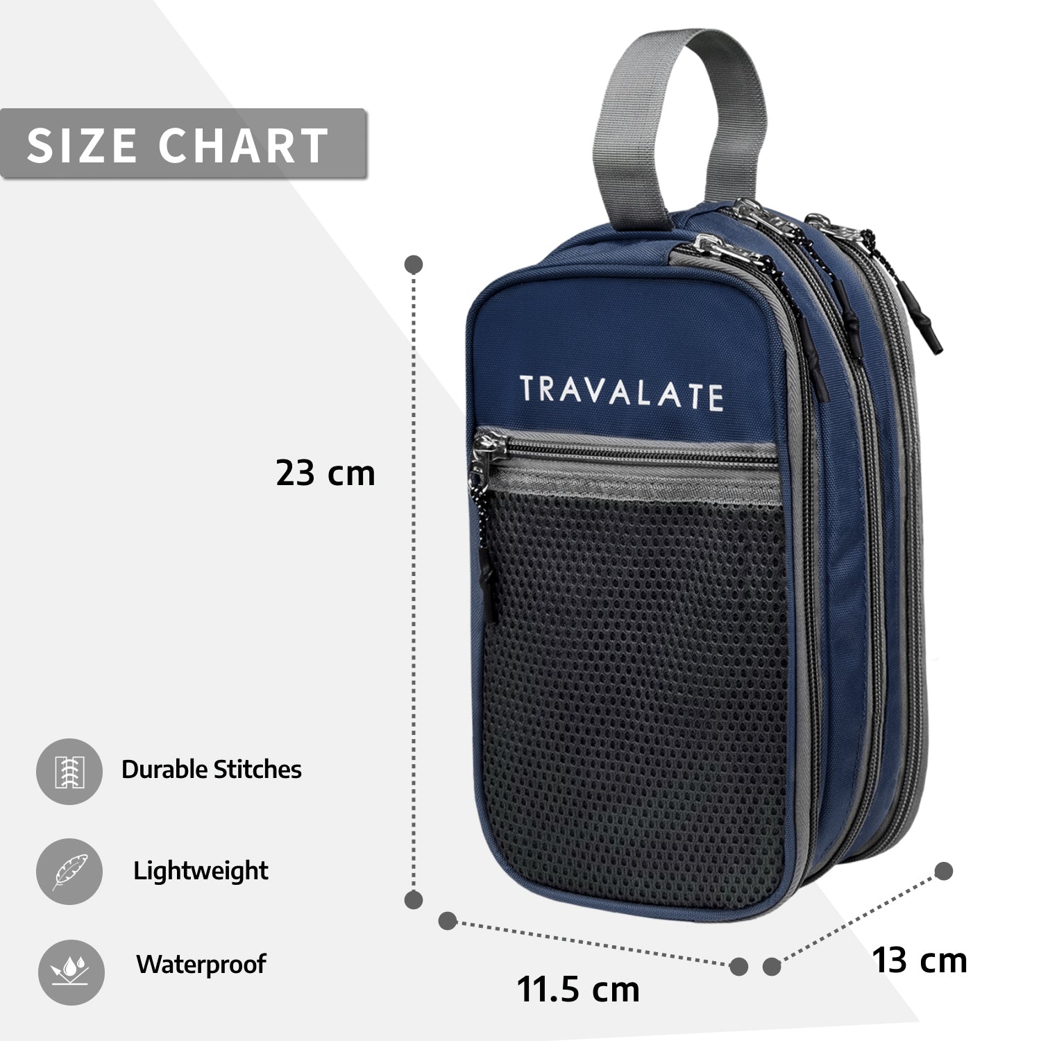 Multi- Pocket Travel Toiletry Bag | Navy Blue