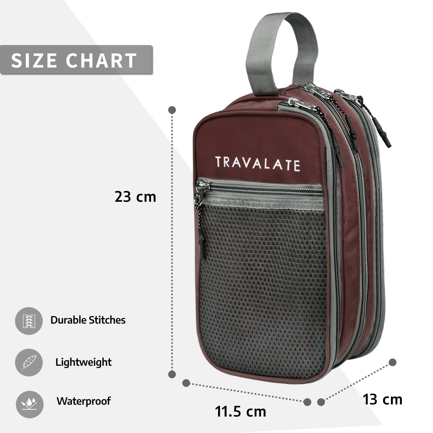 Multi-Pocket Travel Toiletry Bag | Brown