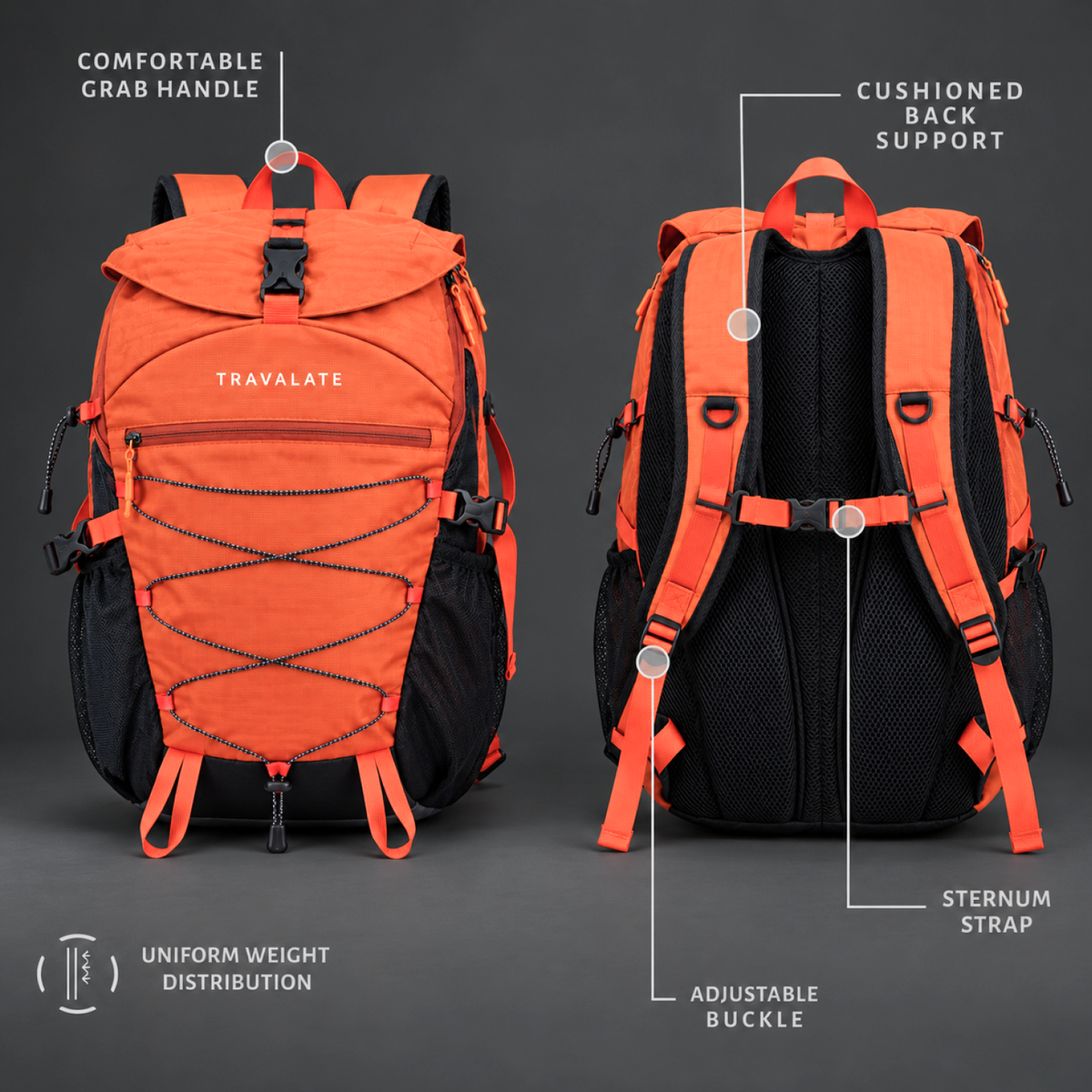 TRAVALATE TrailX Backpack - Orange