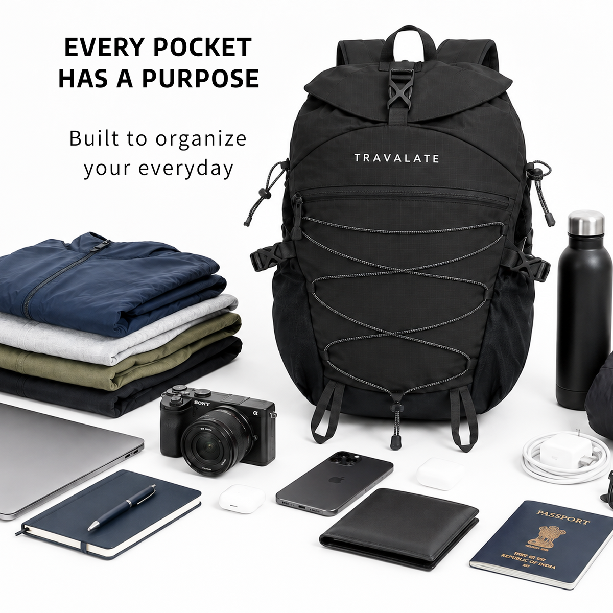 TRAVALATE TrailX Backpack - Black